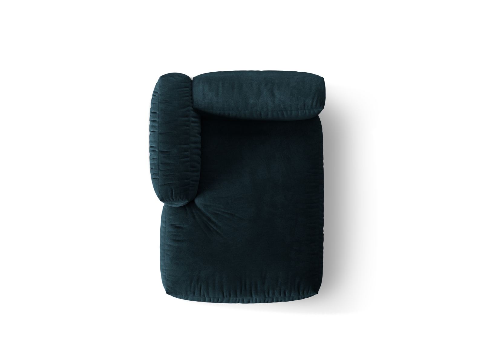 Velvet Chaise Longue Left, "Martina", 1 Seat, 120x176x75