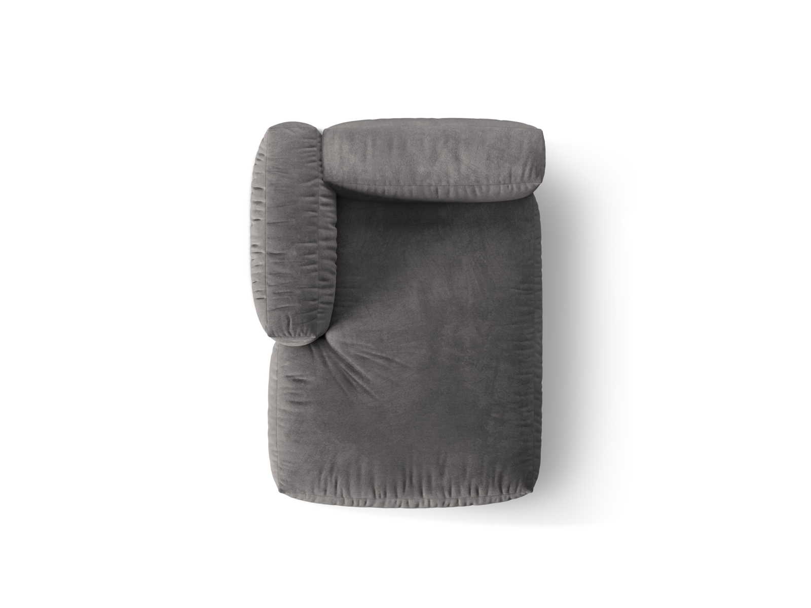 Velvet Chaise Longue Left, "Martina", 1 Seat, 120x176x75