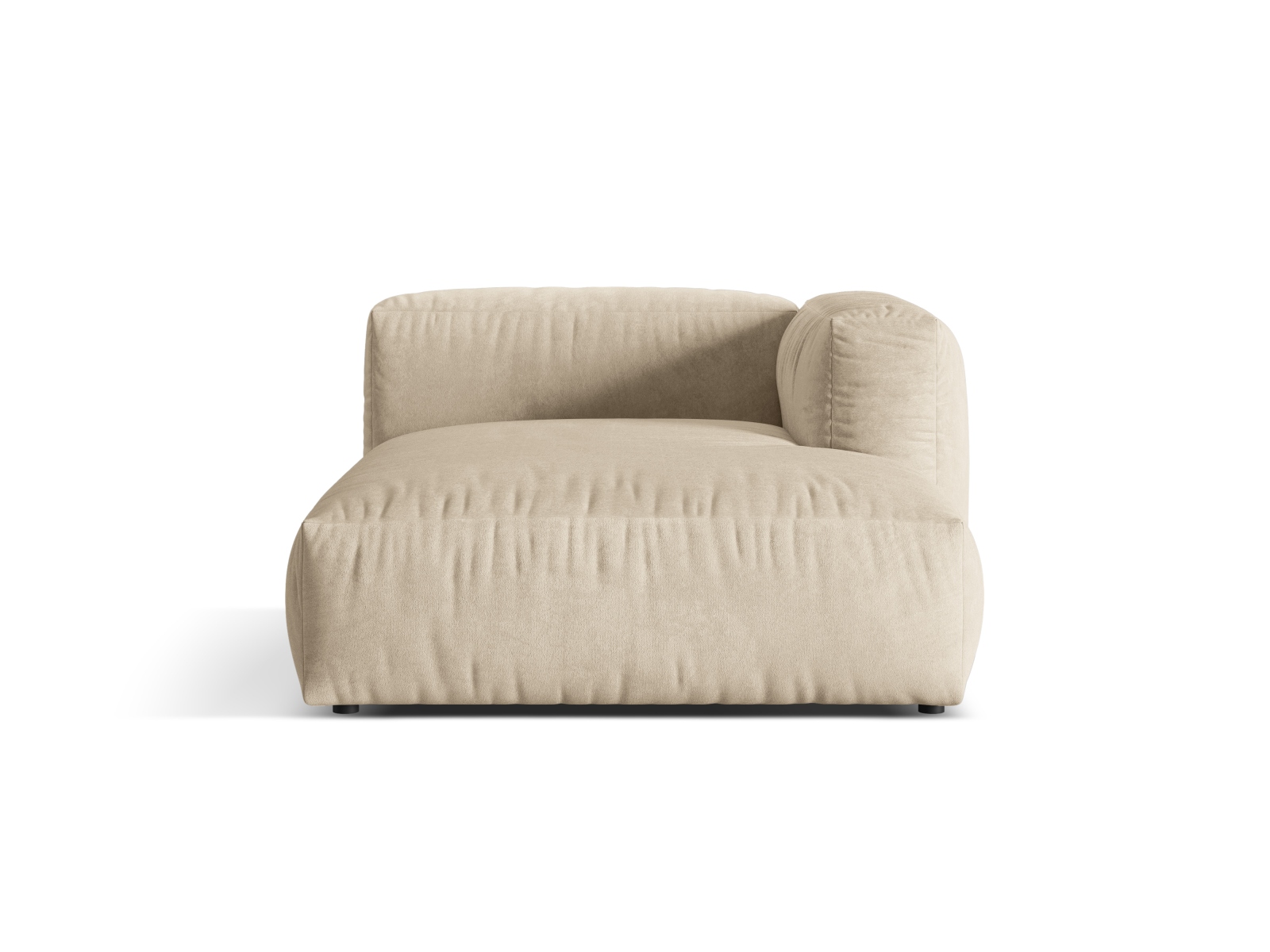 Velvet Chaise Longue Right, "Martina", 1 Seat, 120x176x75