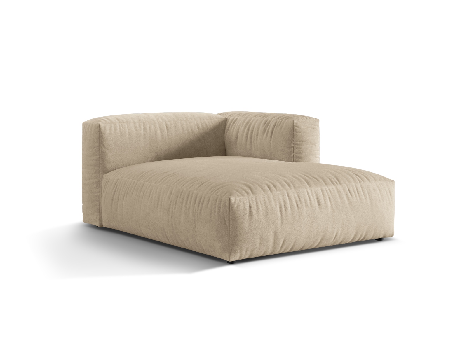 Velvet Chaise Longue Right, "Martina", 1 Seat, 120x176x75