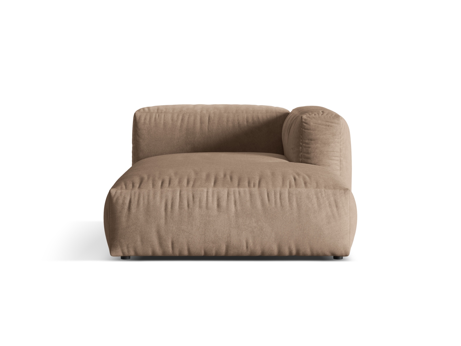 Velvet Chaise Longue Right, "Martina", 1 Seat, 120x176x75