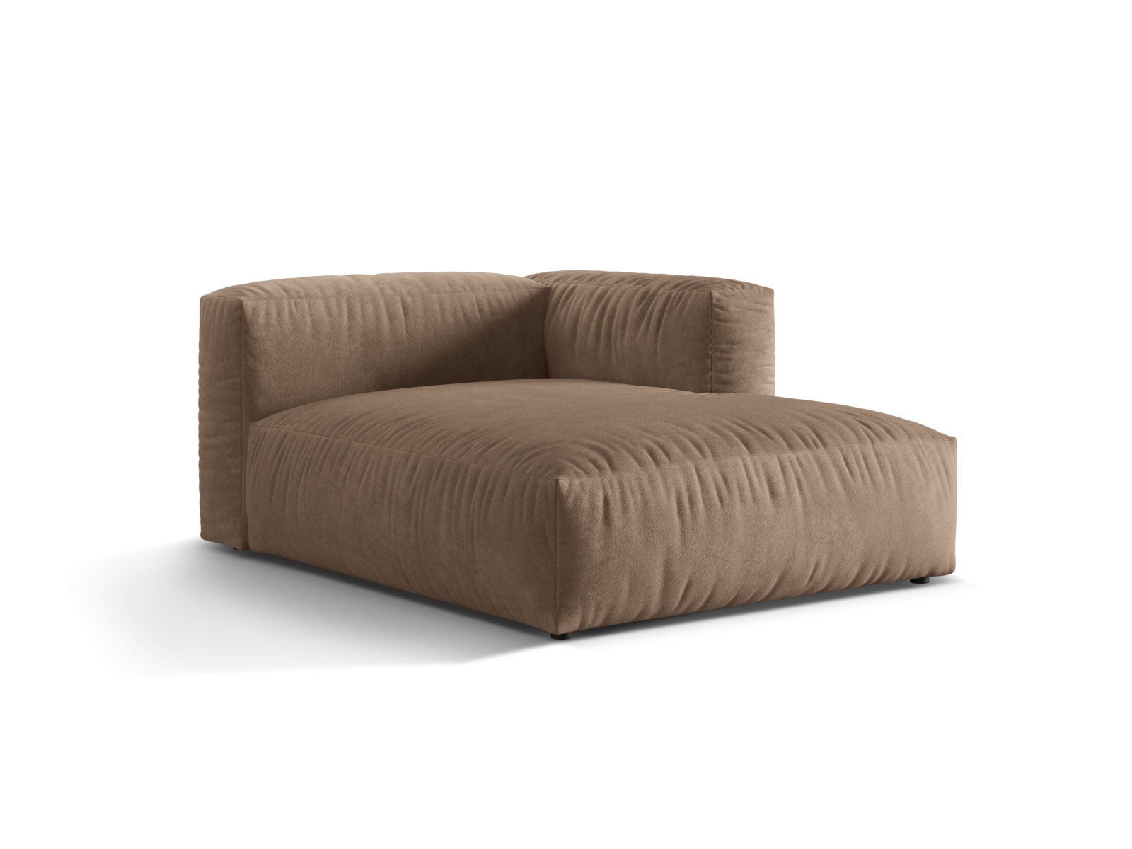 Velvet Chaise Longue Right, "Martina", 1 Seat, 120x176x75