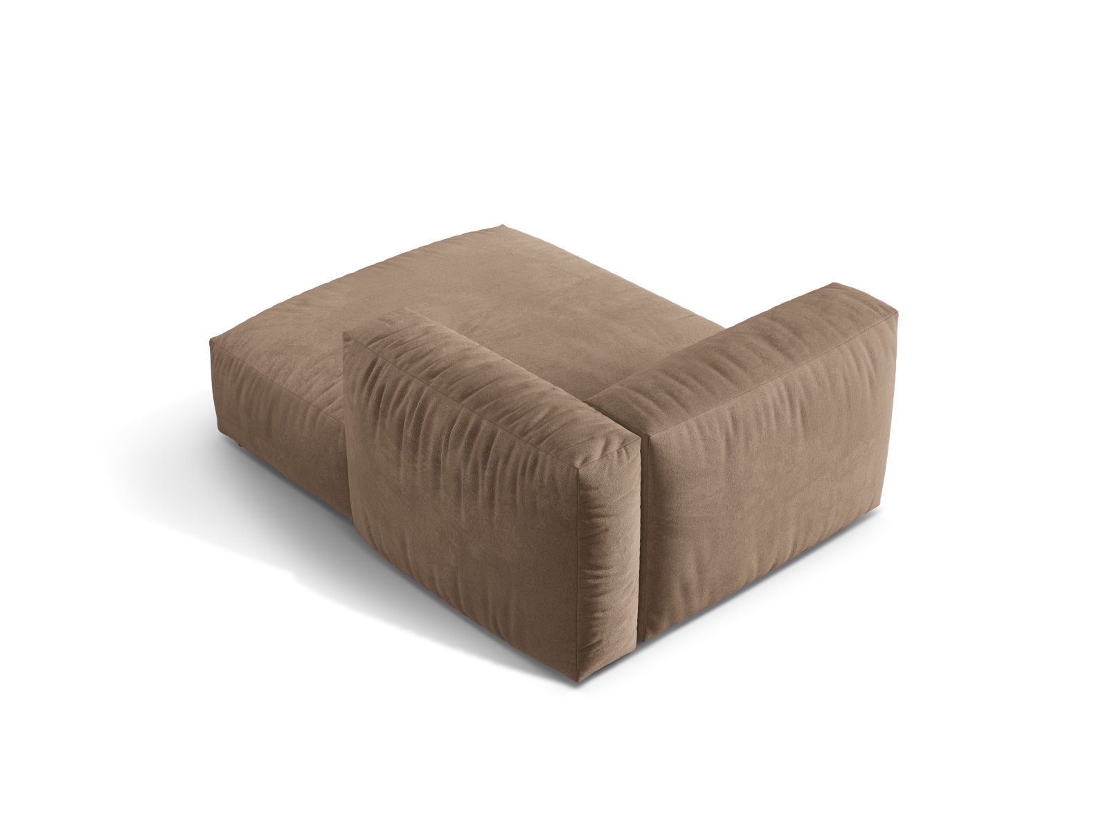 Velvet Chaise Longue Right, "Martina", 1 Seat, 120x176x75