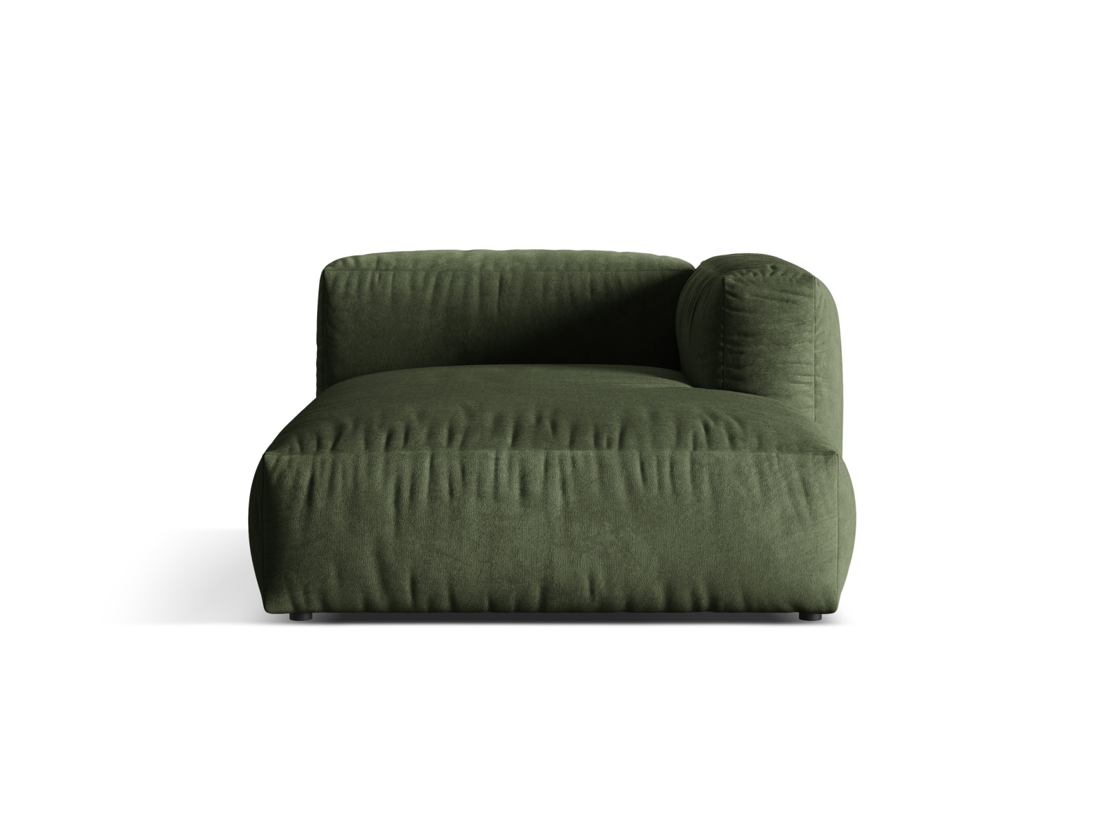 Velvet Chaise Longue Right, "Martina", 1 Seat, 120x176x75