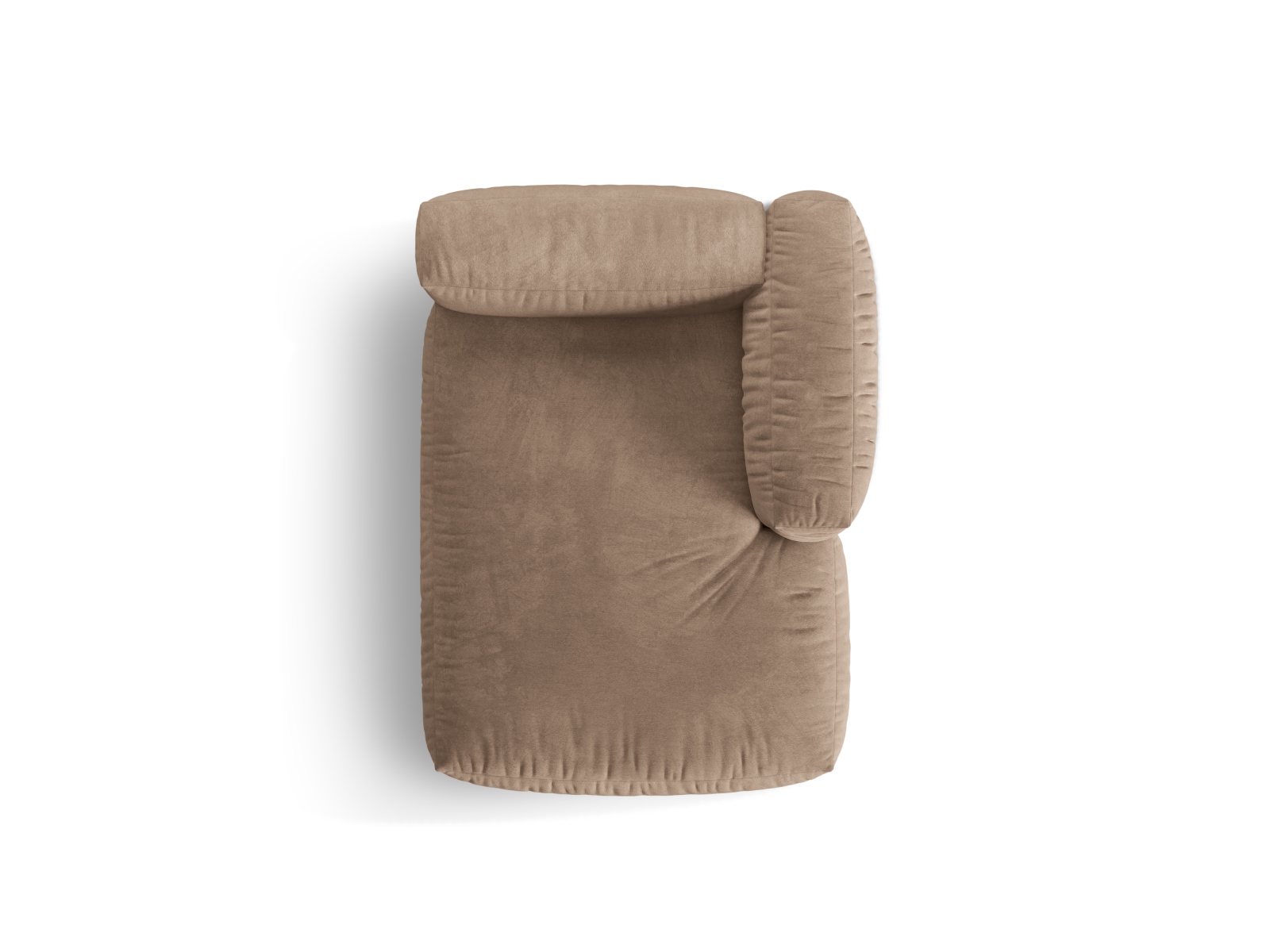 Velvet Chaise Longue Right, "Martina", 1 Seat, 120x176x75