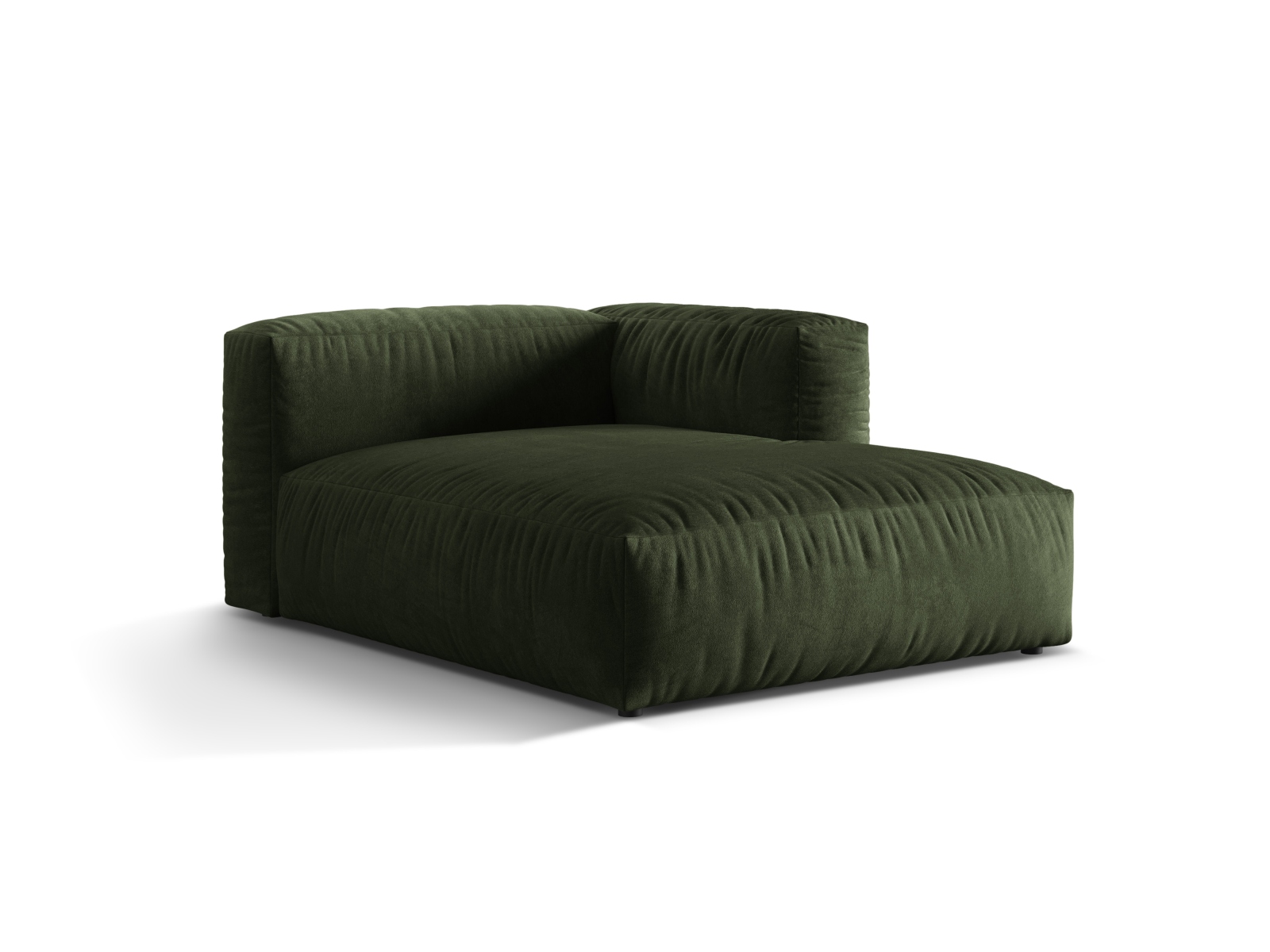 Velvet Chaise Longue Right, "Martina", 1 Seat, 120x176x75