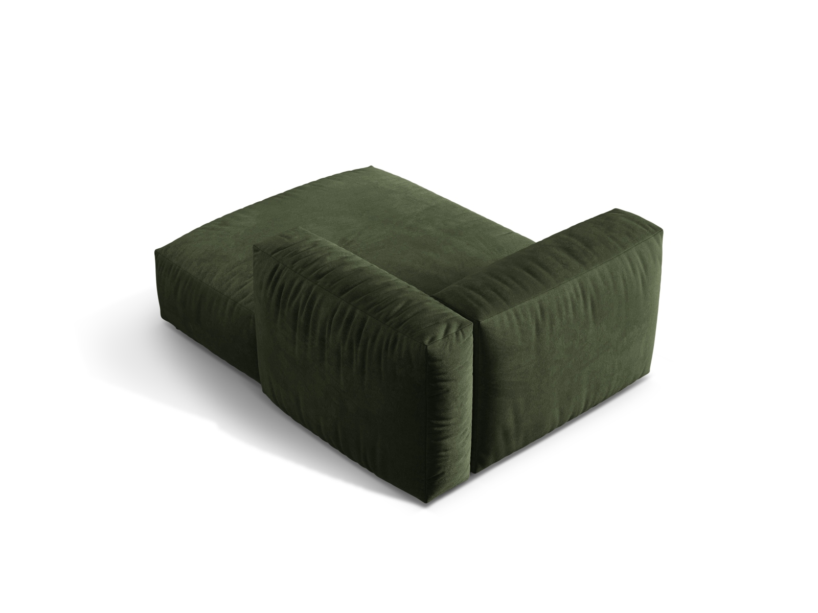 Velvet Chaise Longue Right, "Martina", 1 Seat, 120x176x75