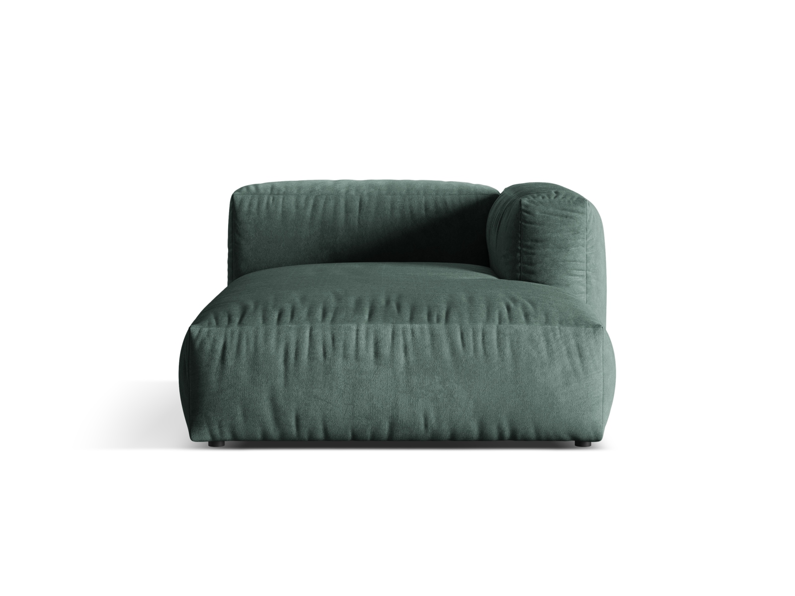 Velvet Chaise Longue Right, "Martina", 1 Seat, 120x176x75