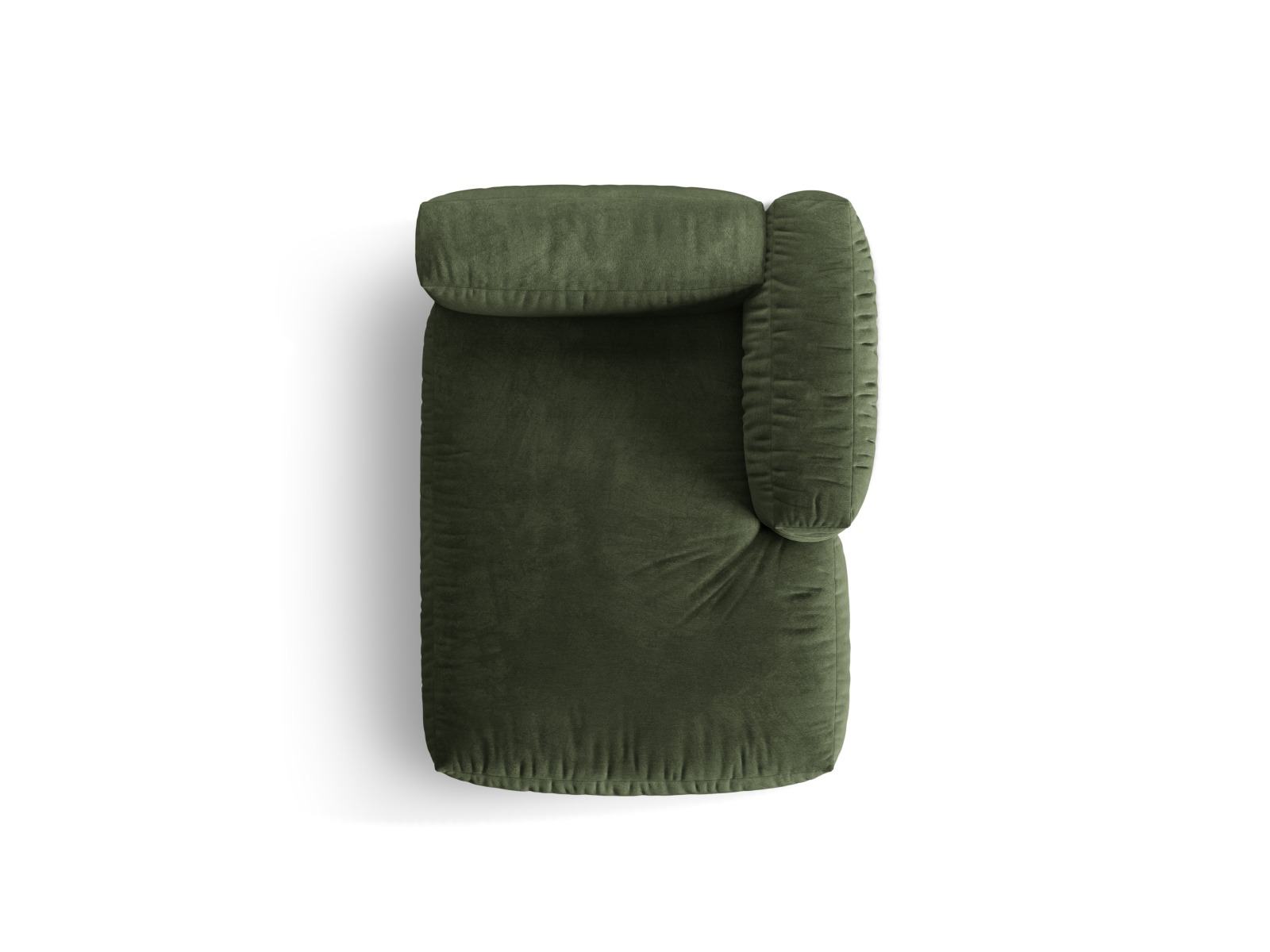 Velvet Chaise Longue Right, "Martina", 1 Seat, 120x176x75