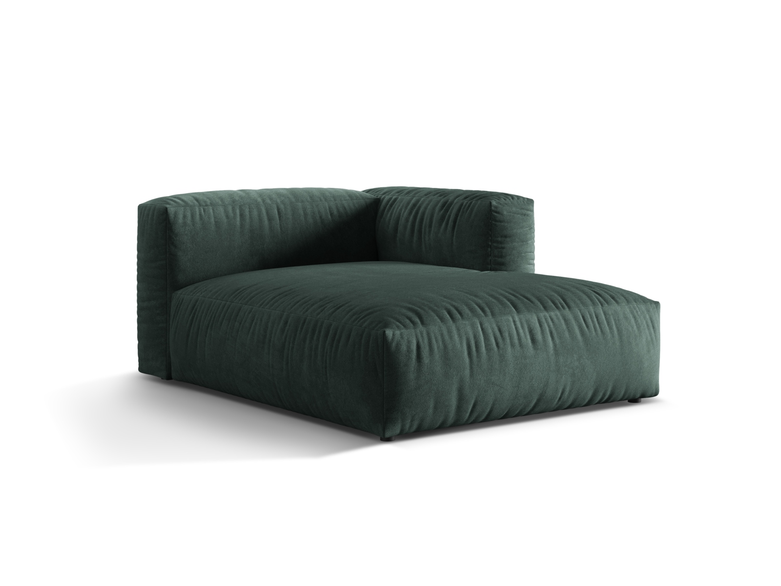 Velvet Chaise Longue Right, "Martina", 1 Seat, 120x176x75