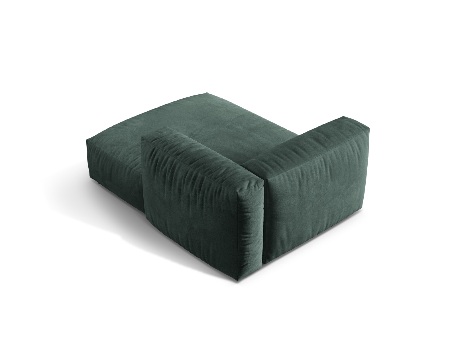 Velvet Chaise Longue Right, "Martina", 1 Seat, 120x176x75