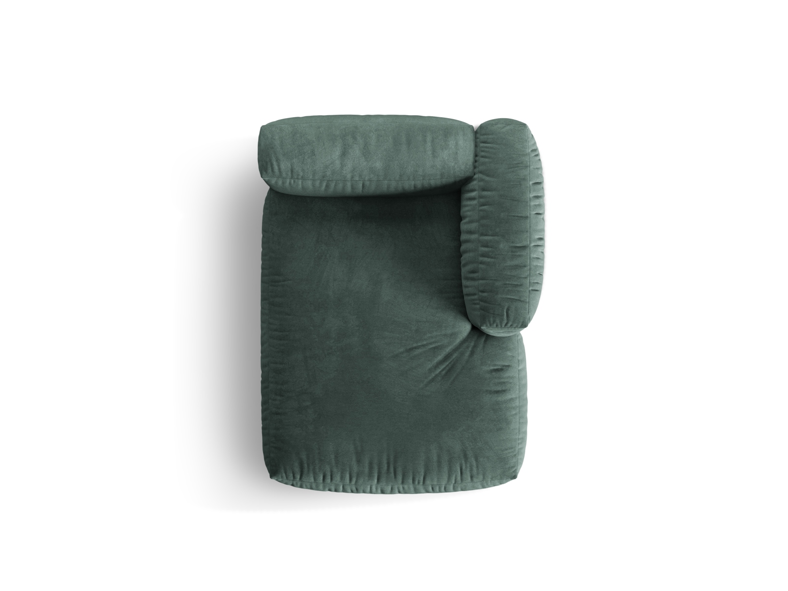 Velvet Chaise Longue Right, "Martina", 1 Seat, 120x176x75
