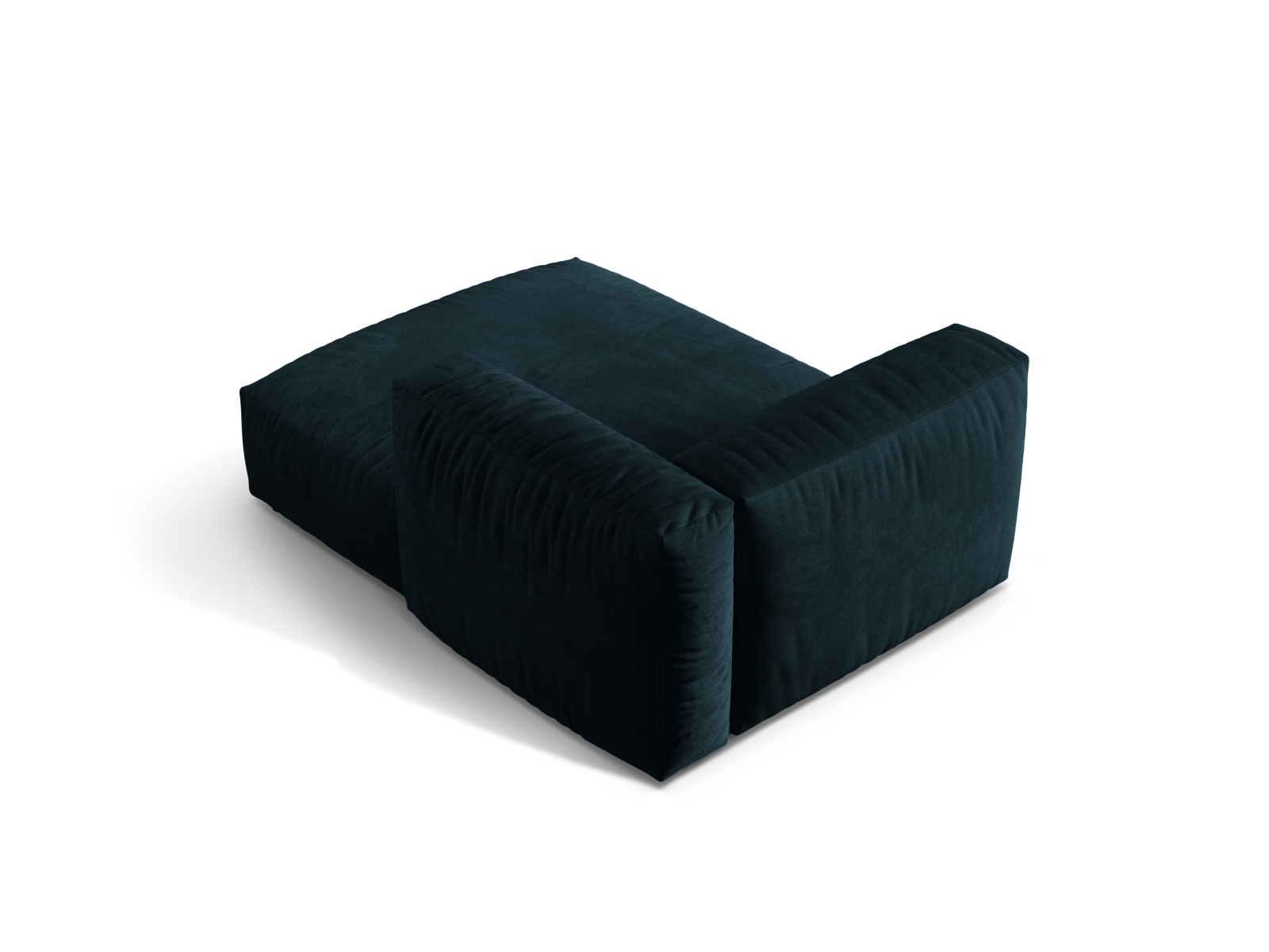 Velvet Chaise Longue Right, "Martina", 1 Seat, 120x176x75