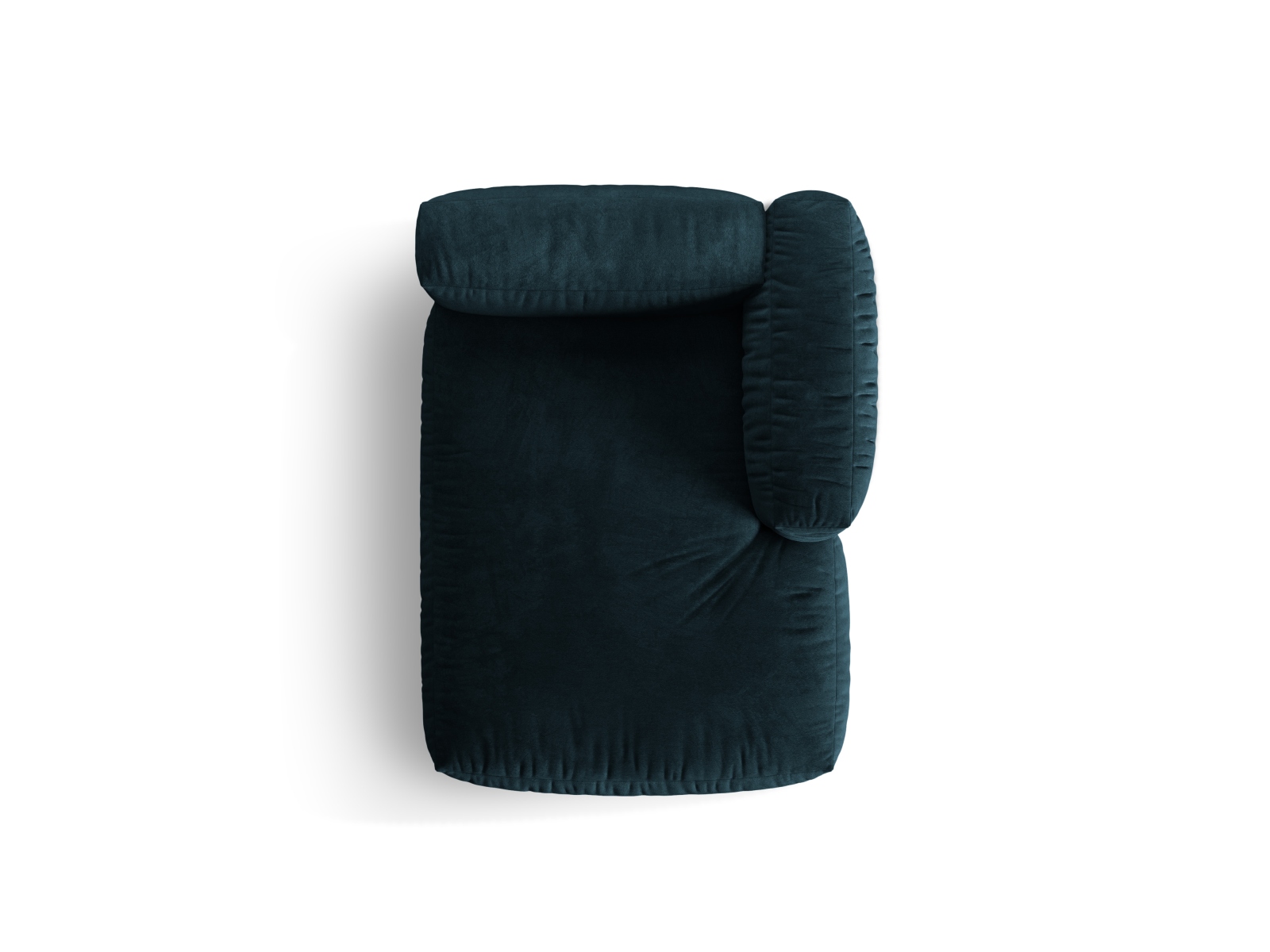 Velvet Chaise Longue Right, "Martina", 1 Seat, 120x176x75
