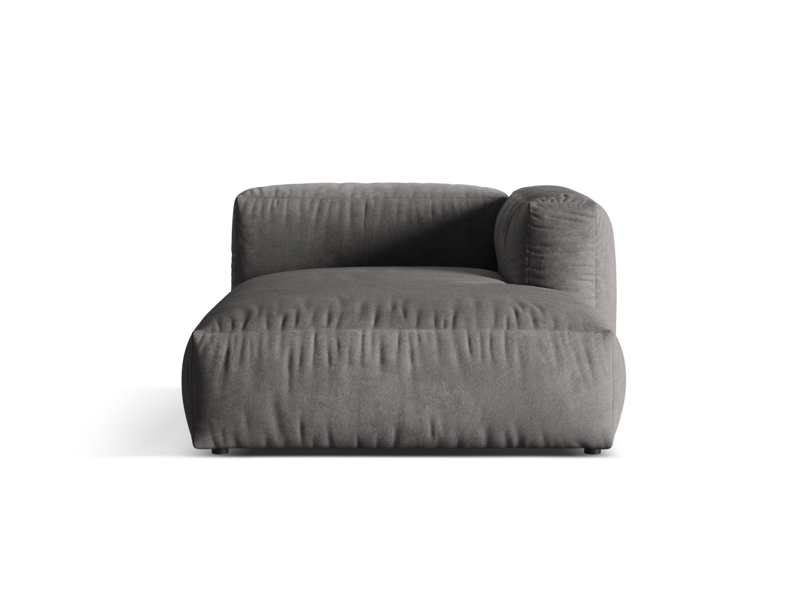 Velvet Chaise Longue Right, "Martina", 1 Seat, 120x176x75