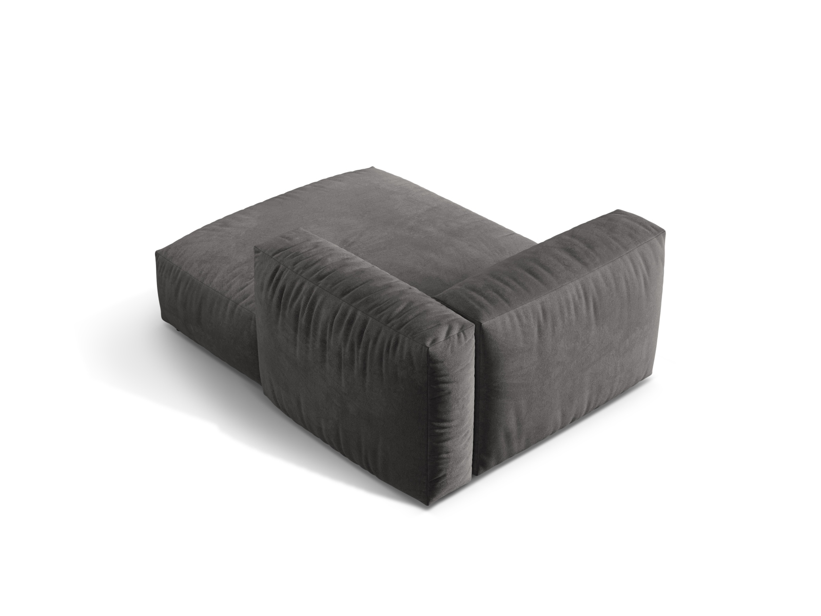 Velvet Chaise Longue Right, "Martina", 1 Seat, 120x176x75