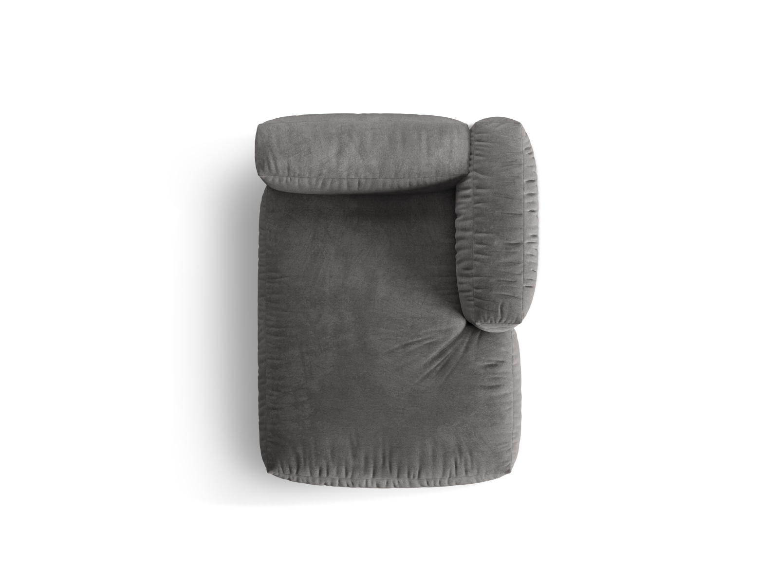 Velvet Chaise Longue Right, "Martina", 1 Seat, 120x176x75