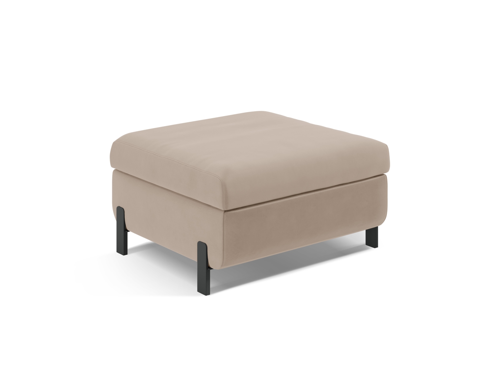 Velvet Pouf With Box, "Gloria", 1 Seat, 92x76x51