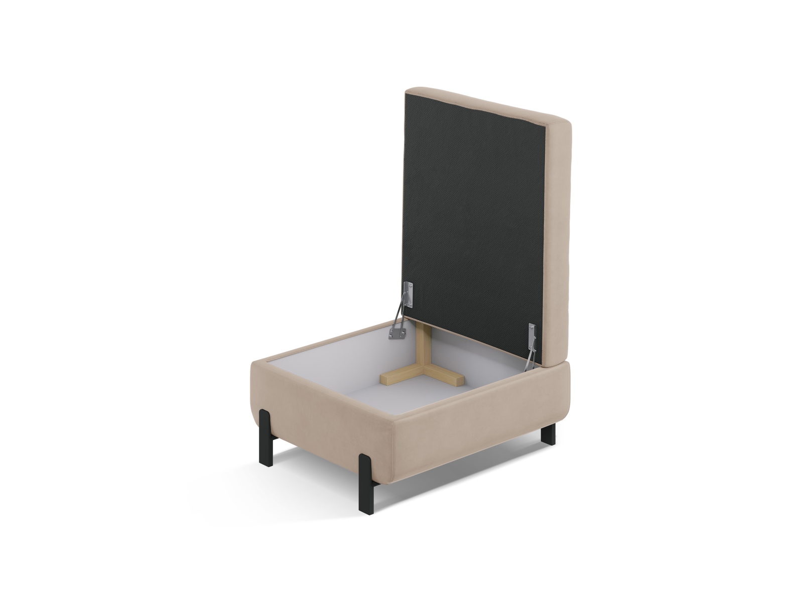 Velvet Pouf With Box, "Gloria", 1 Seat, 92x76x51