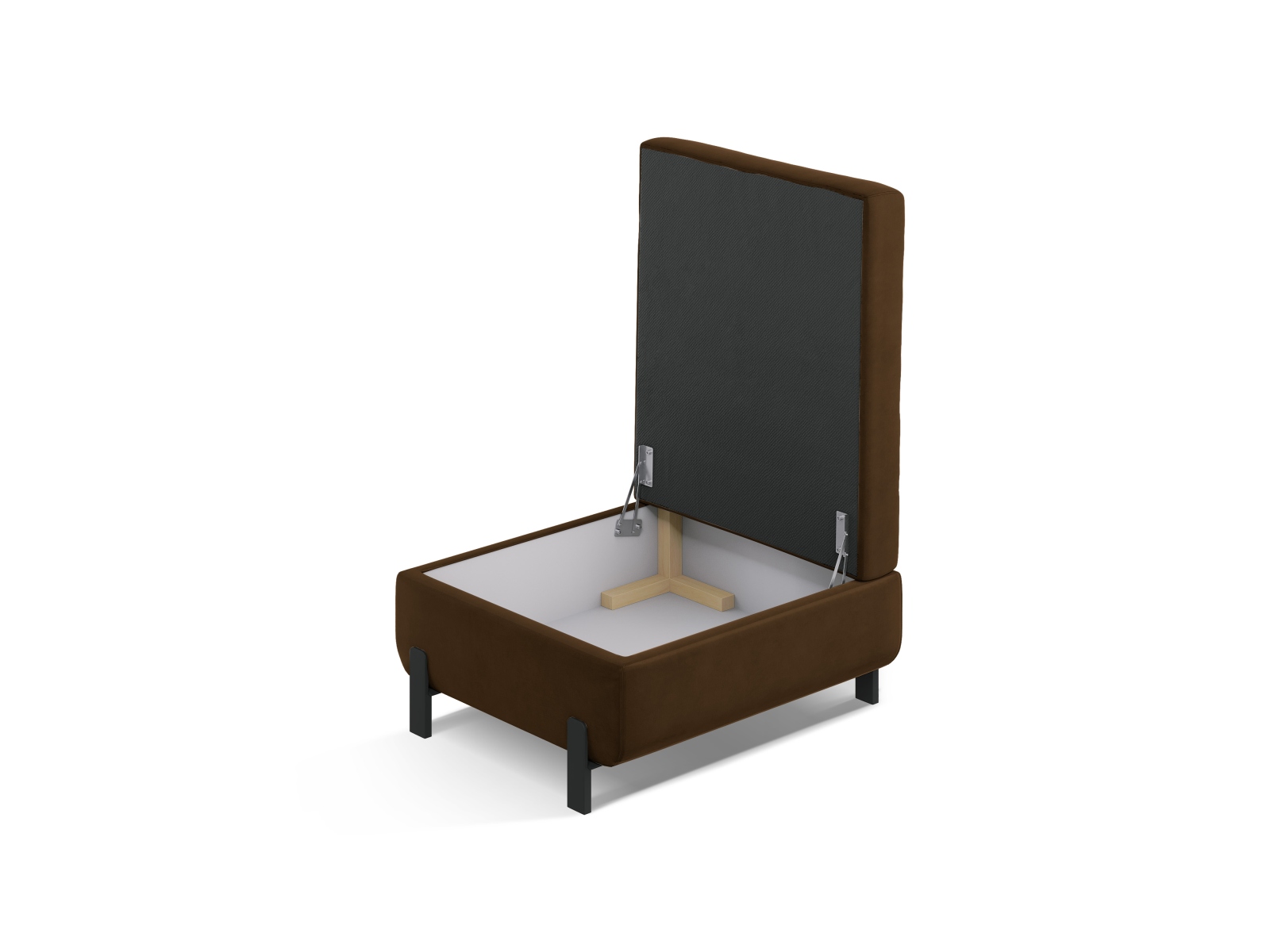 Velvet Pouf With Box, "Gloria", 1 Seat, 92x76x51