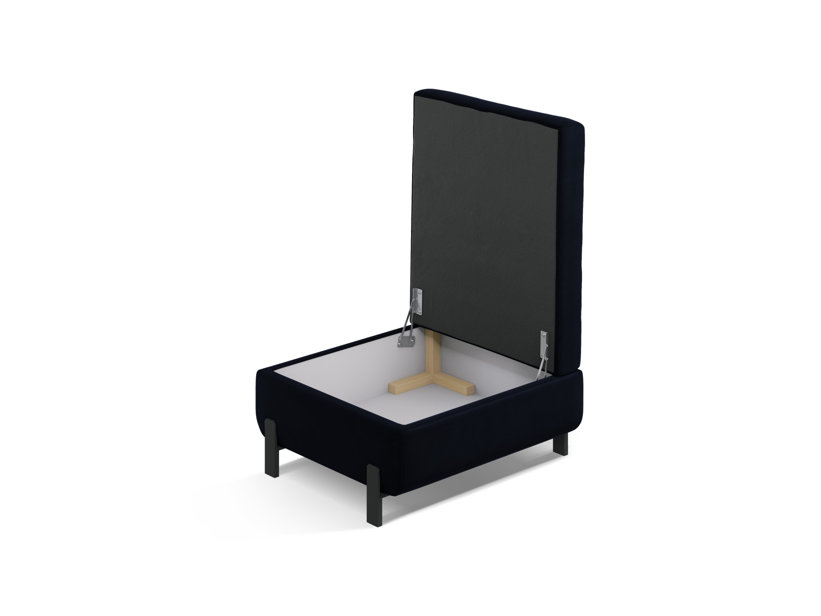 Velvet Pouf With Box, "Gloria", 1 Seat, 92x76x51