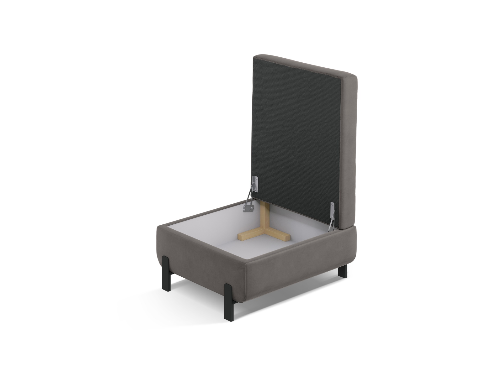 Velvet Pouf With Box, "Gloria", 1 Seat, 92x76x51