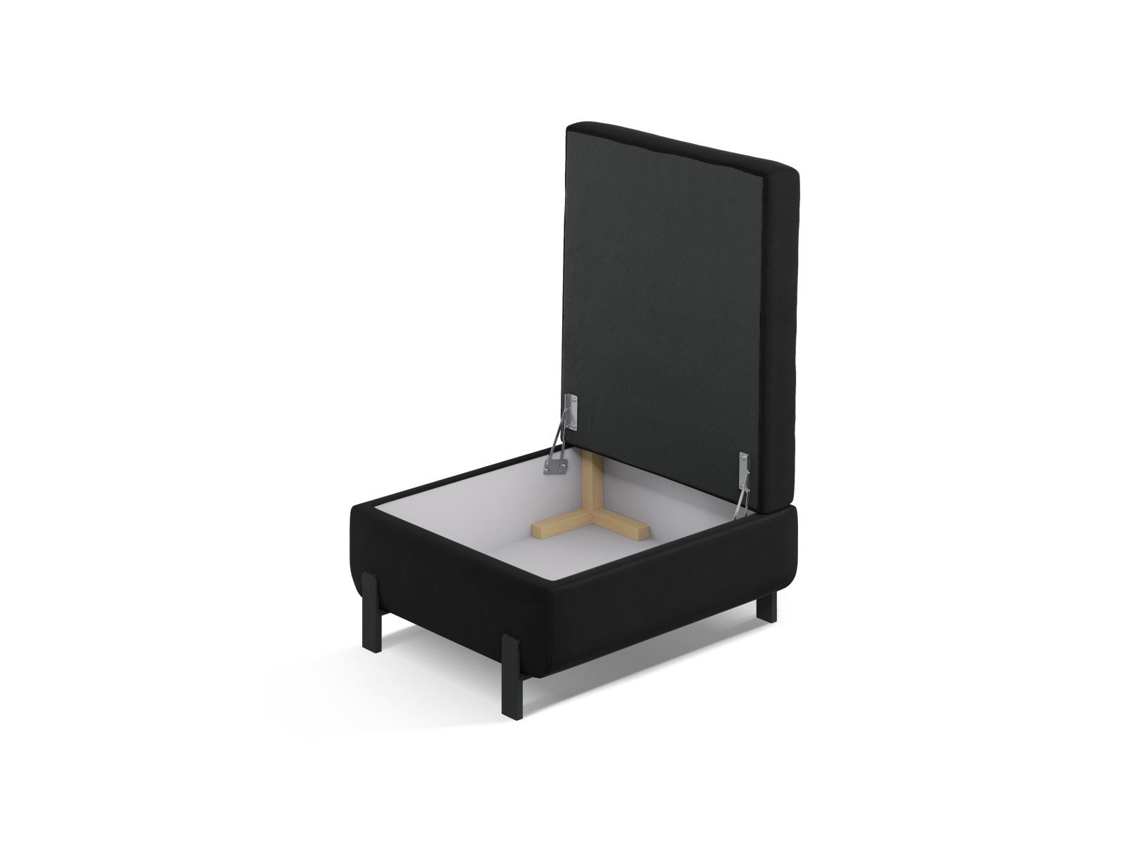 Velvet Pouf With Box, "Gloria", 1 Seat, 92x76x51