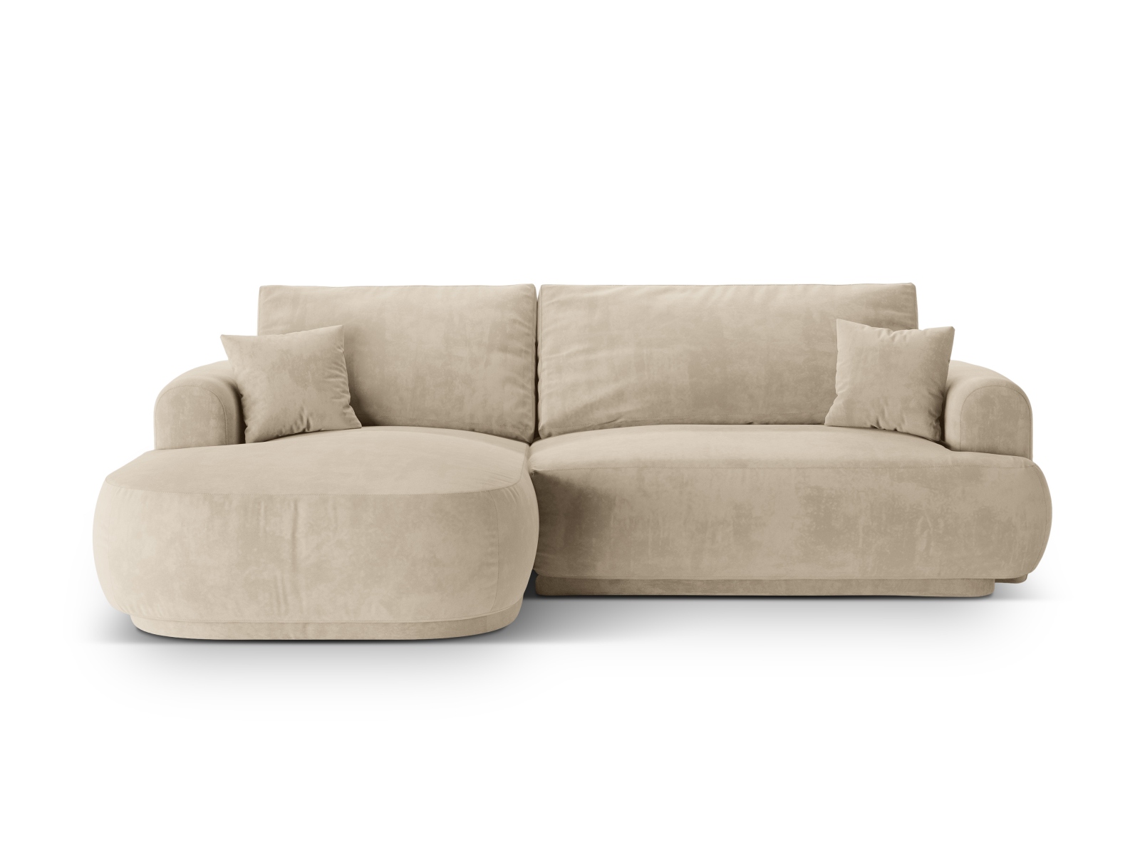 Velvet Modular Left Corner Sofa With Bed Function And Box, "Ella", 5 Seats, 271x174x88