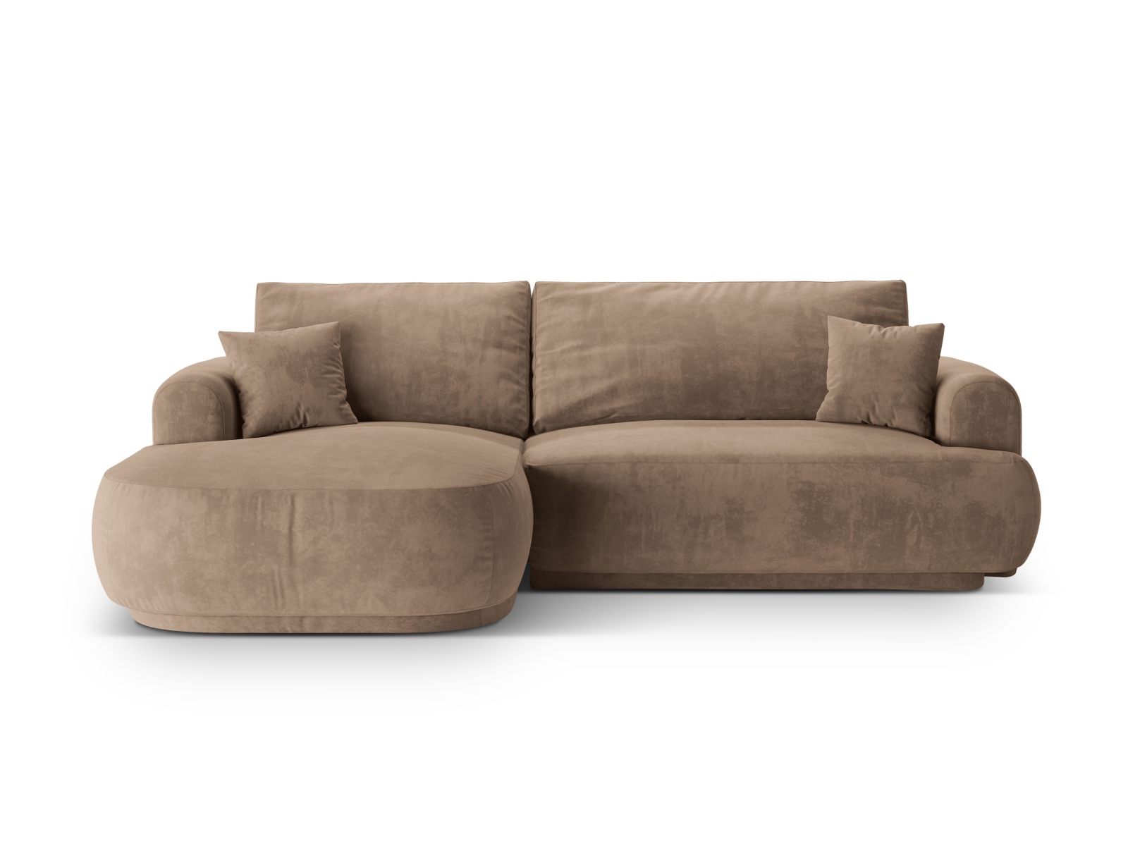 Velvet Modular Left Corner Sofa With Bed Function And Box, "Ella", 5 Seats, 271x174x88