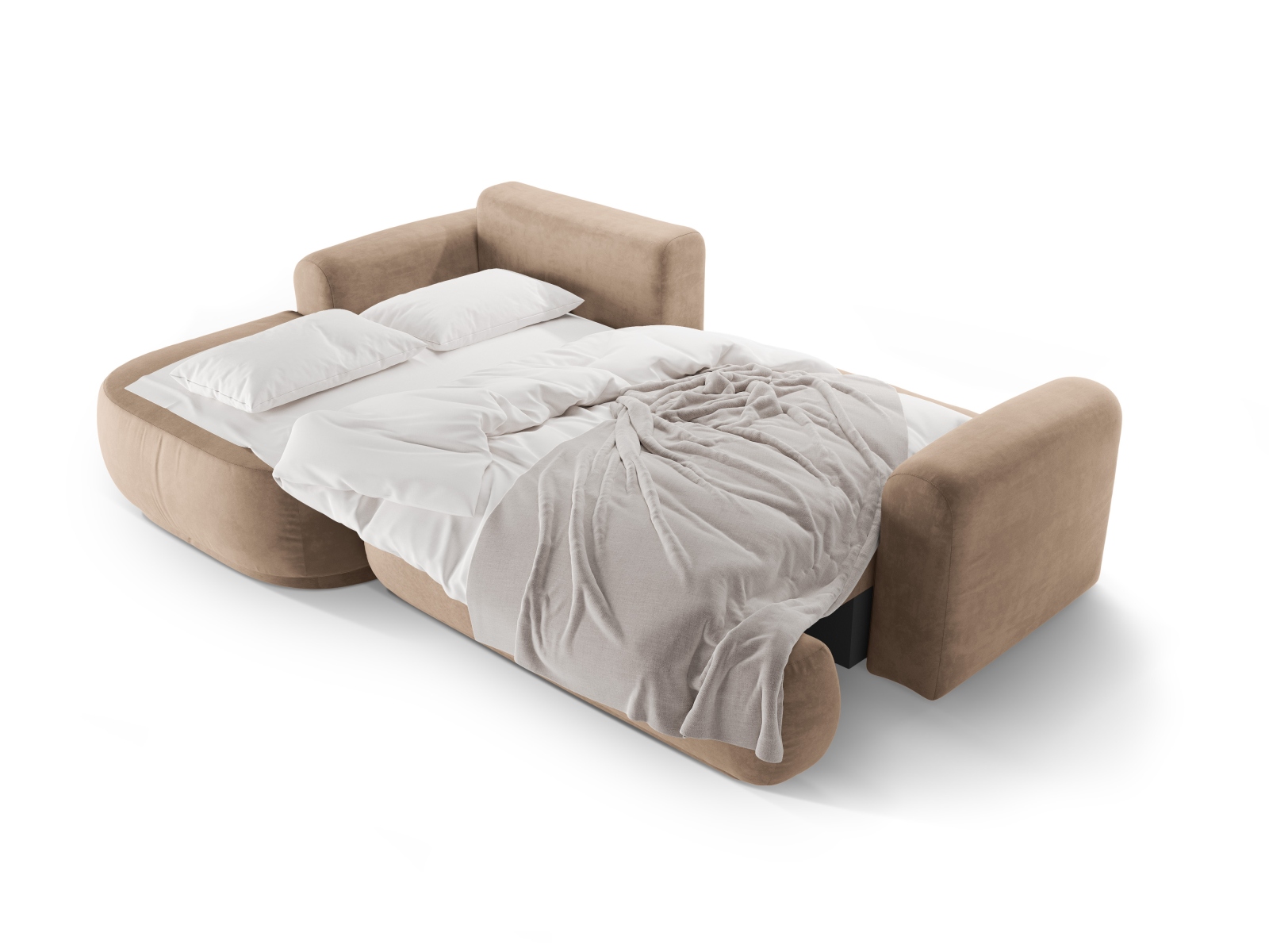 Velvet Modular Left Corner Sofa With Bed Function And Box, "Ella", 5 Seats, 271x174x88