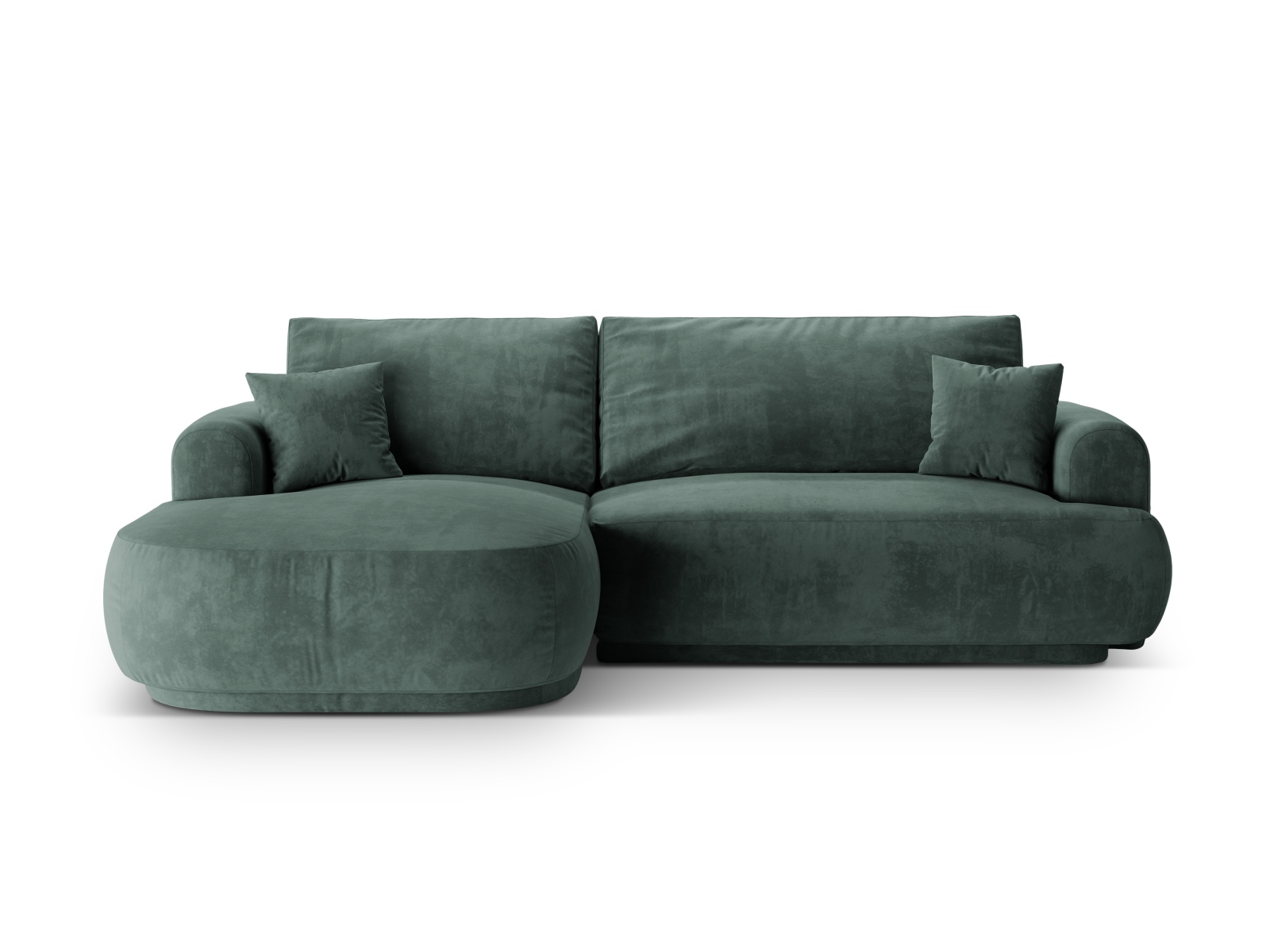 Velvet Modular Left Corner Sofa With Bed Function And Box, "Ella", 5 Seats, 271x174x88