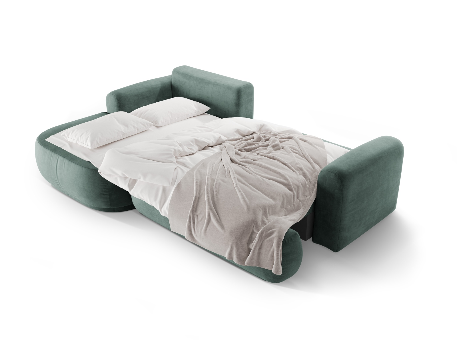 Velvet Modular Left Corner Sofa With Bed Function And Box, "Ella", 5 Seats, 271x174x88