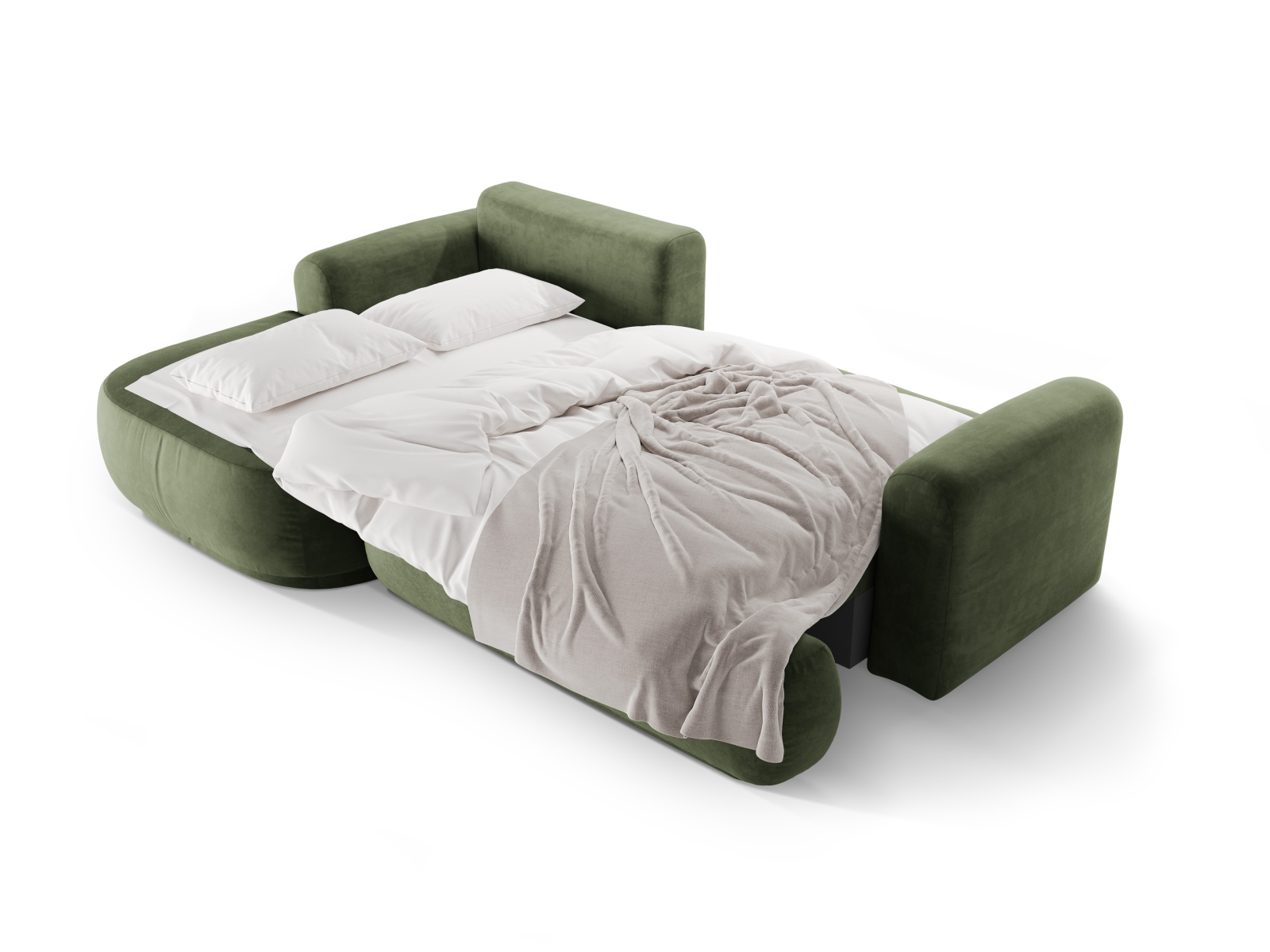 Velvet Modular Left Corner Sofa With Bed Function And Box, "Ella", 5 Seats, 271x174x88
