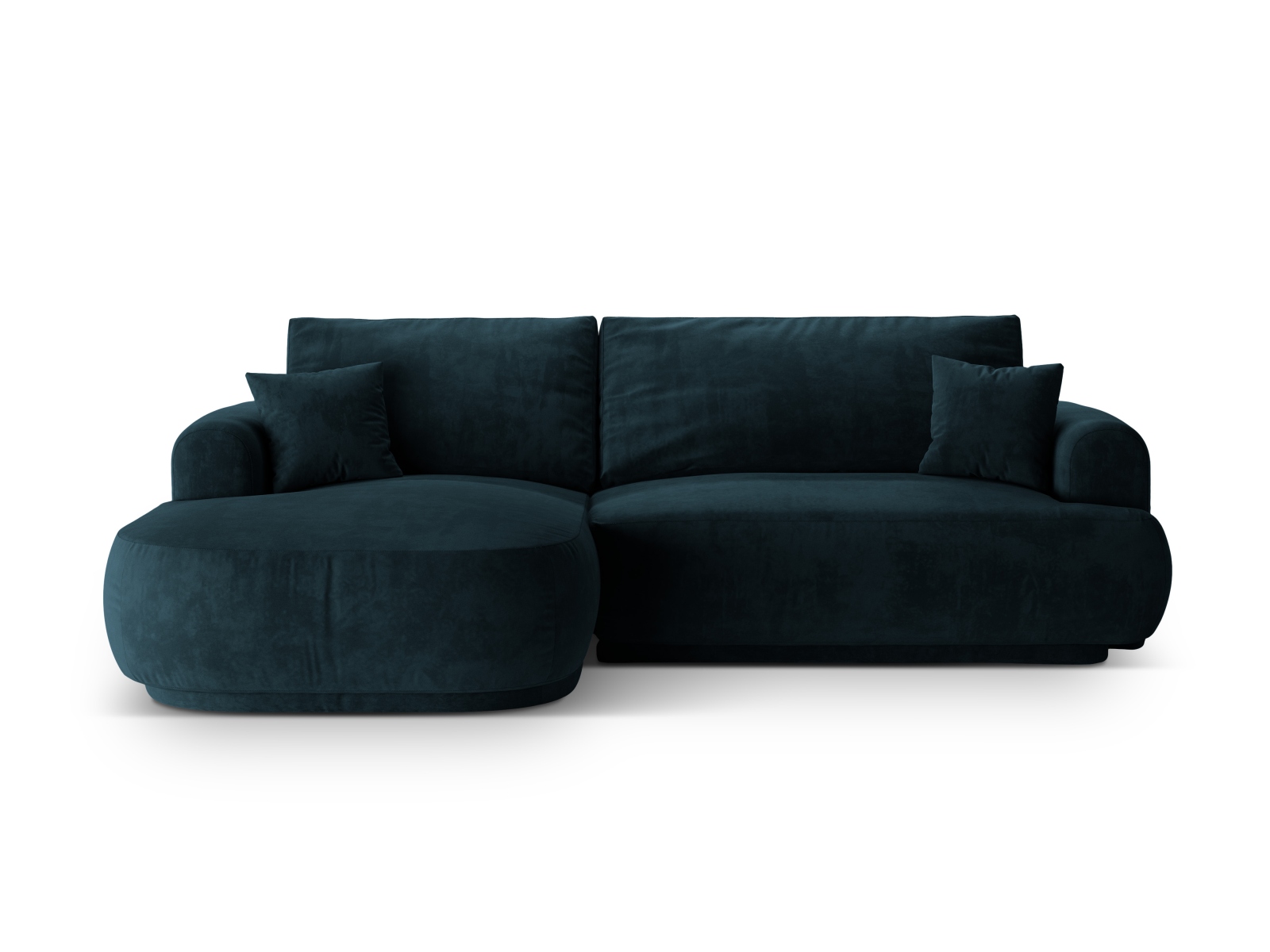 Velvet Modular Left Corner Sofa With Bed Function And Box, "Ella", 5 Seats, 271x174x88
