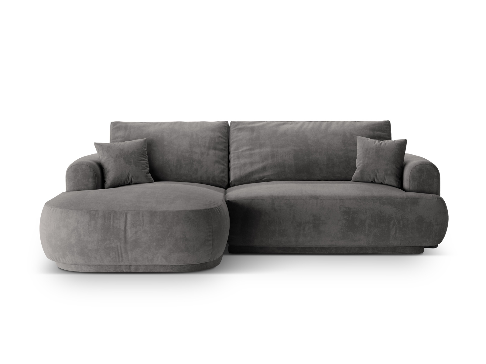 Velvet Modular Left Corner Sofa With Bed Function And Box, "Ella", 5 Seats, 271x174x88