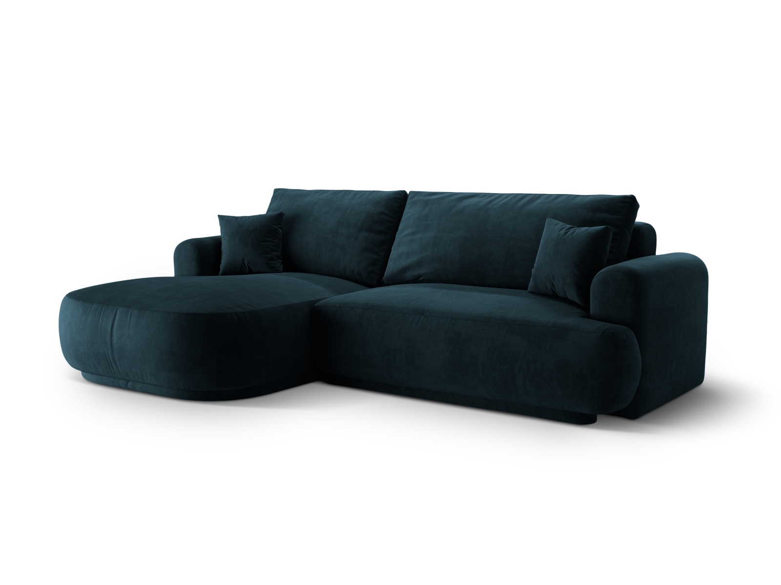 Velvet Modular Left Corner Sofa With Bed Function And Box, "Ella", 5 Seats, 271x174x88