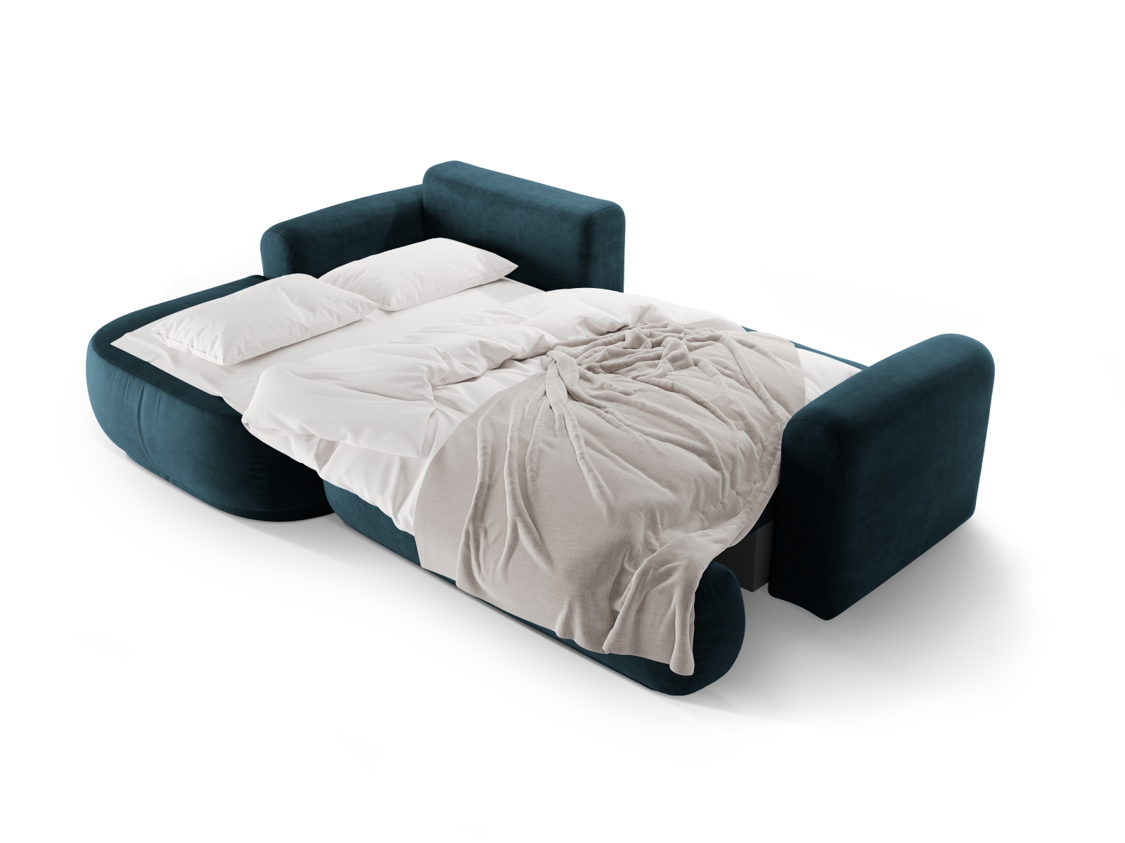 Velvet Modular Left Corner Sofa With Bed Function And Box, "Ella", 5 Seats, 271x174x88
