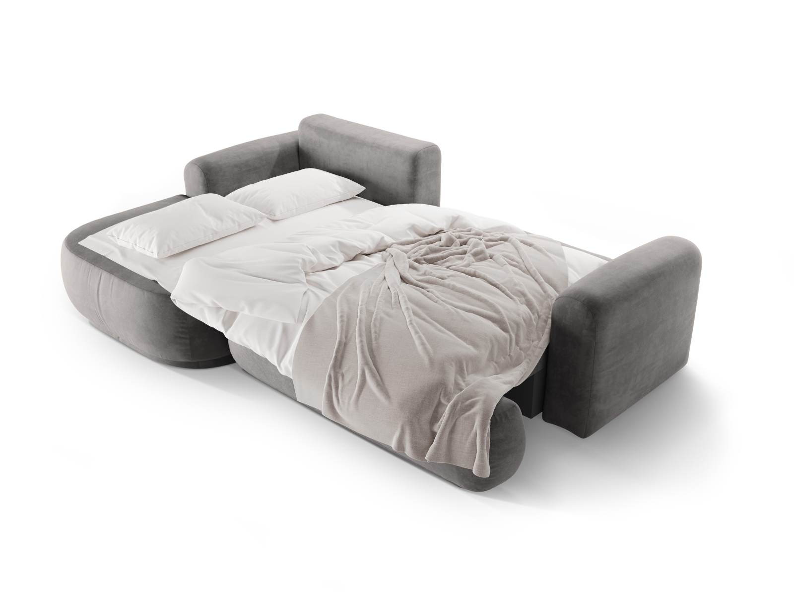Velvet Modular Left Corner Sofa With Bed Function And Box, "Ella", 5 Seats, 271x174x88