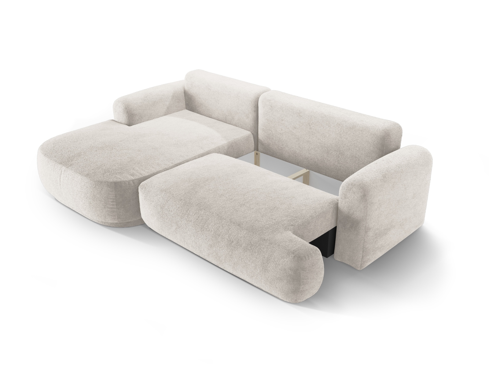 Modular Left Corner Sofa With Bed Function And Box, "Ella", 5 Seats, 271x174x88