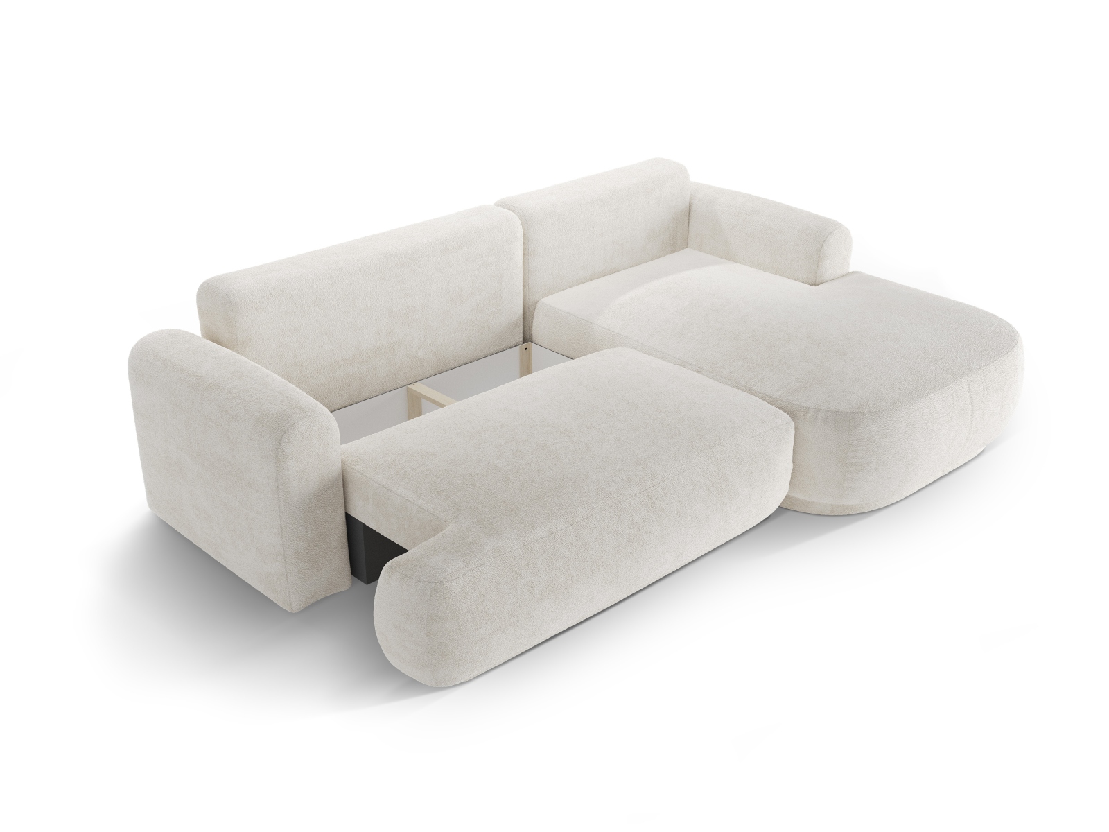 Modular Right Corner Sofa With Bed Function And Box, "Ella", 5 Seats, 271x174x88