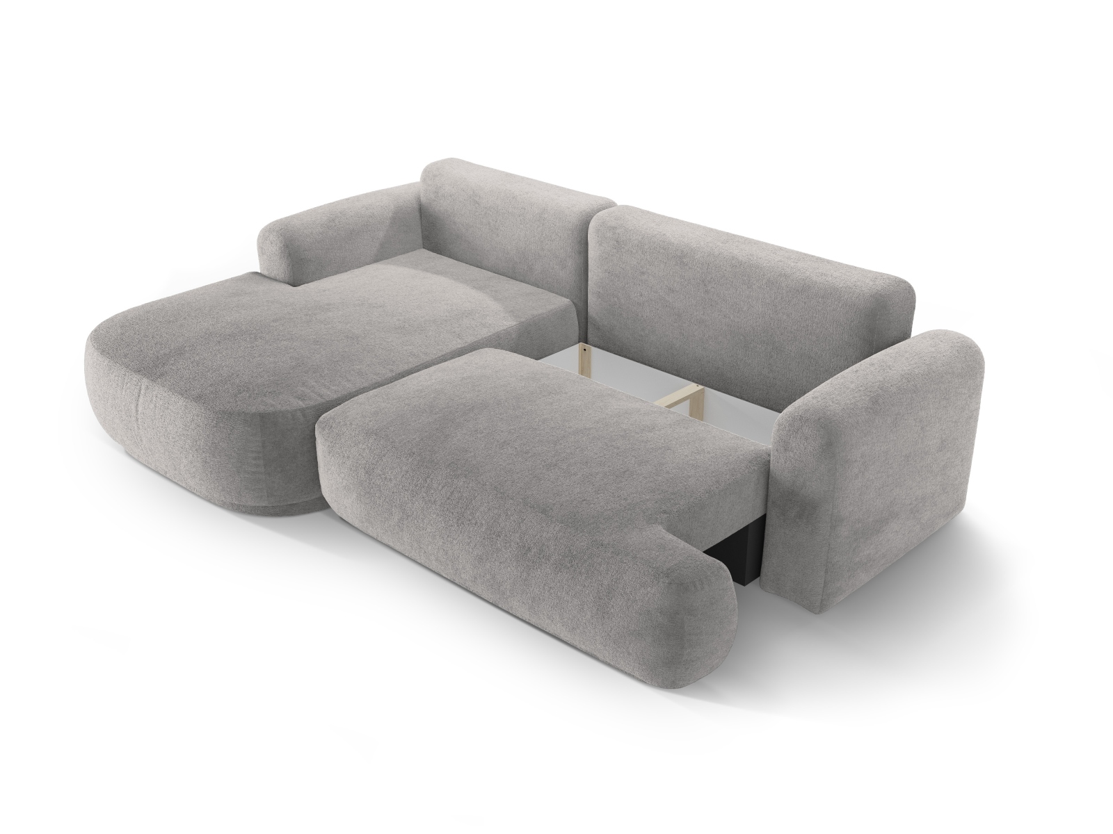 Modular Left Corner Sofa With Bed Function And Box, "Ella", 5 Seats, 271x174x88