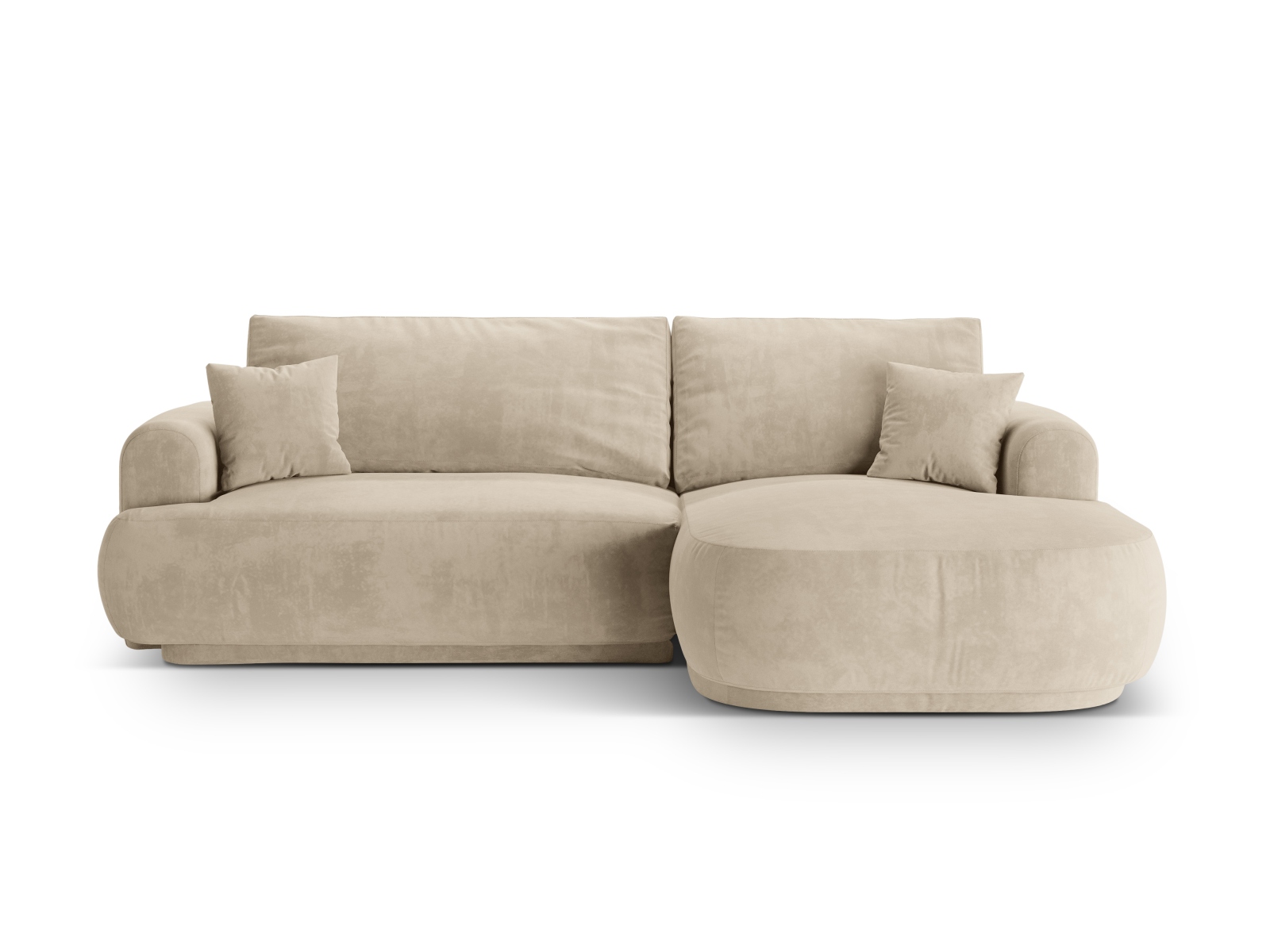 Velvet Modular Right Corner Sofa With Bed Function And Box, "Ella", 5 Seats, 271x174x88
