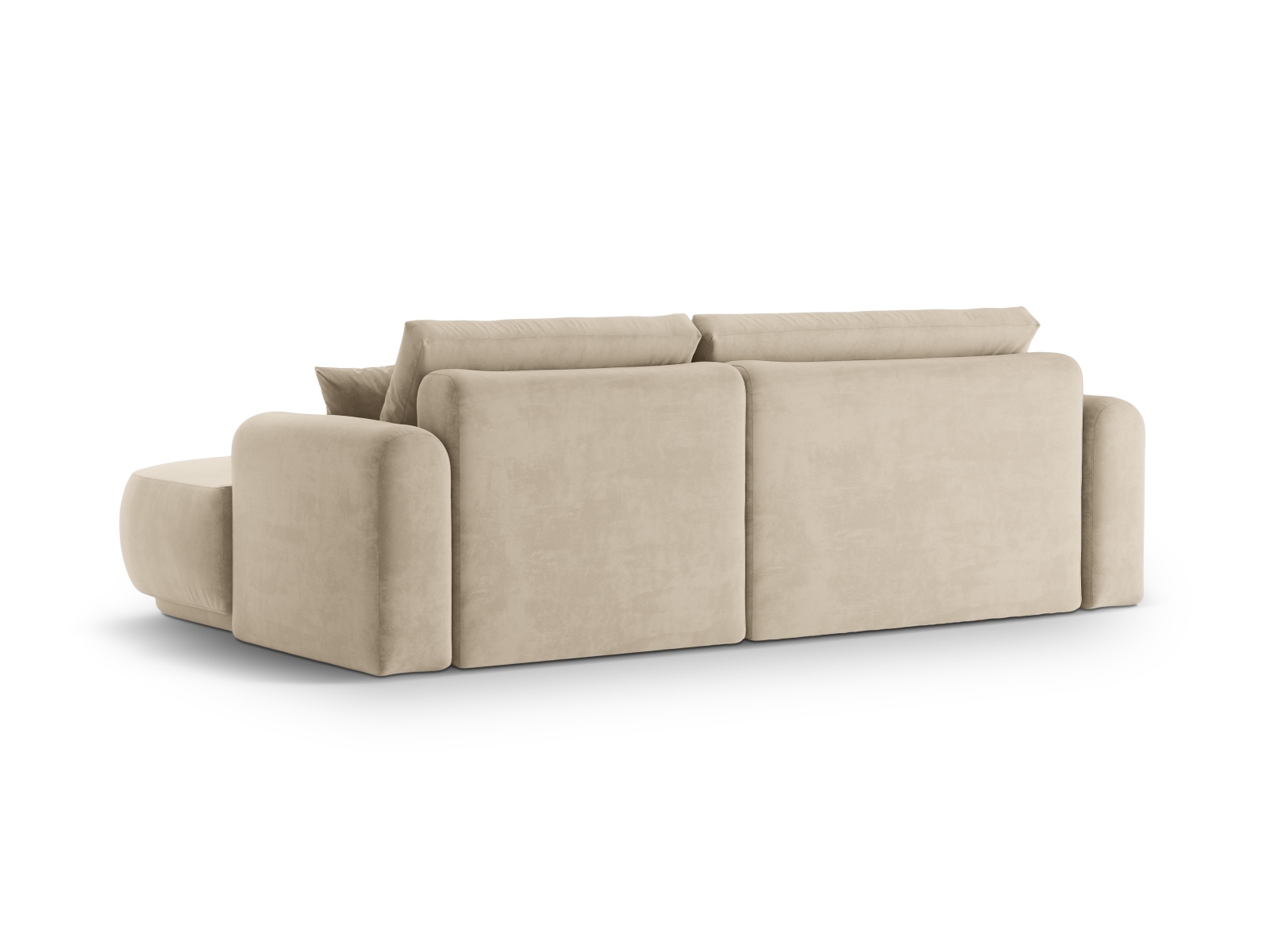 Velvet Modular Right Corner Sofa With Bed Function And Box, "Ella", 5 Seats, 271x174x88