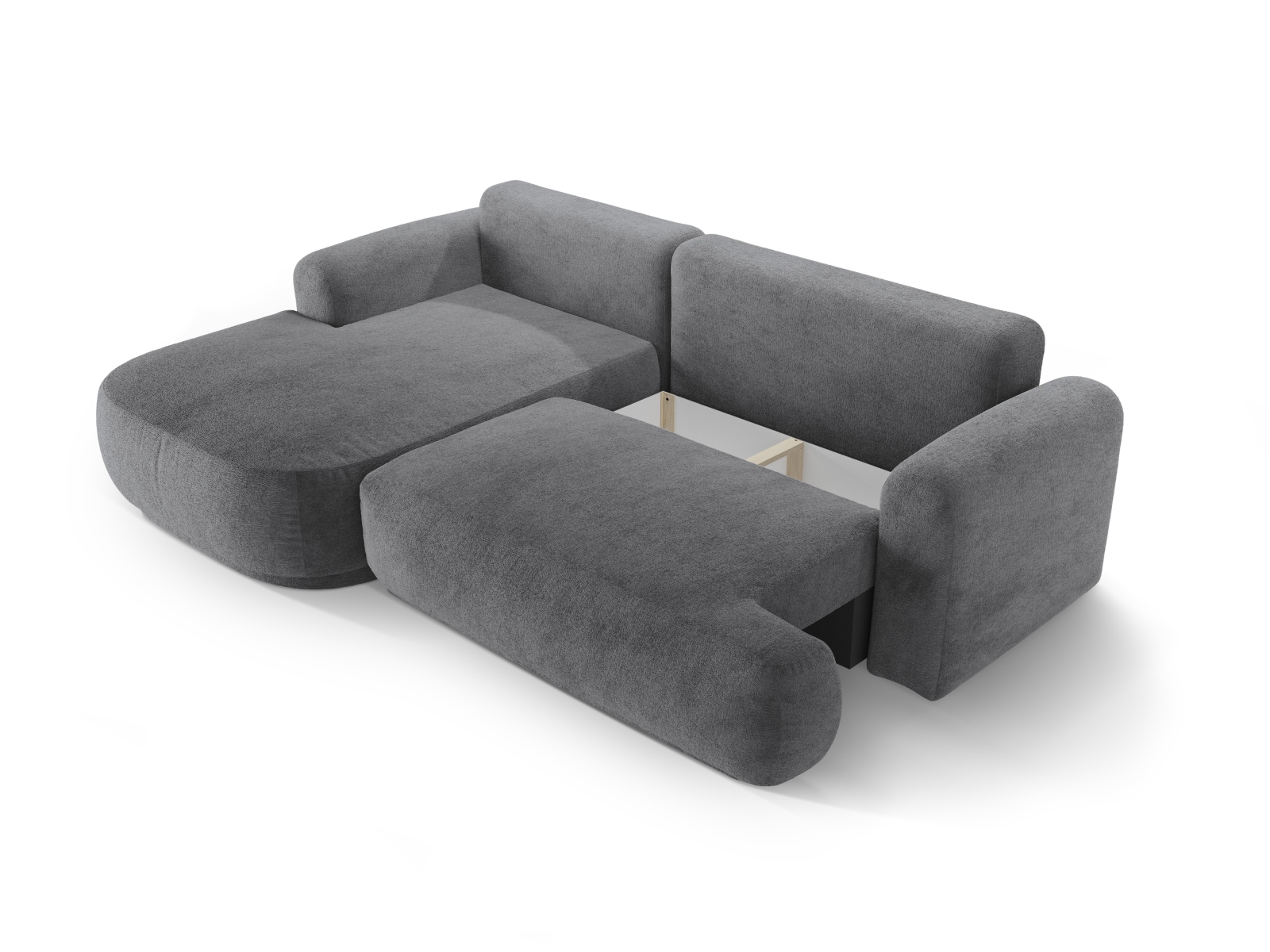 Modular Left Corner Sofa With Bed Function And Box, "Ella", 5 Seats, 271x174x88