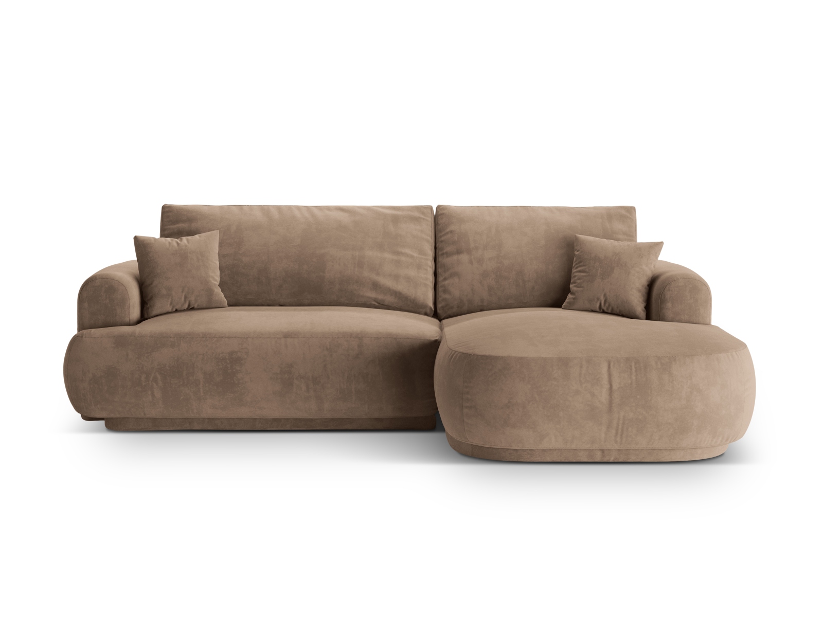 Velvet Modular Right Corner Sofa With Bed Function And Box, "Ella", 5 Seats, 271x174x88