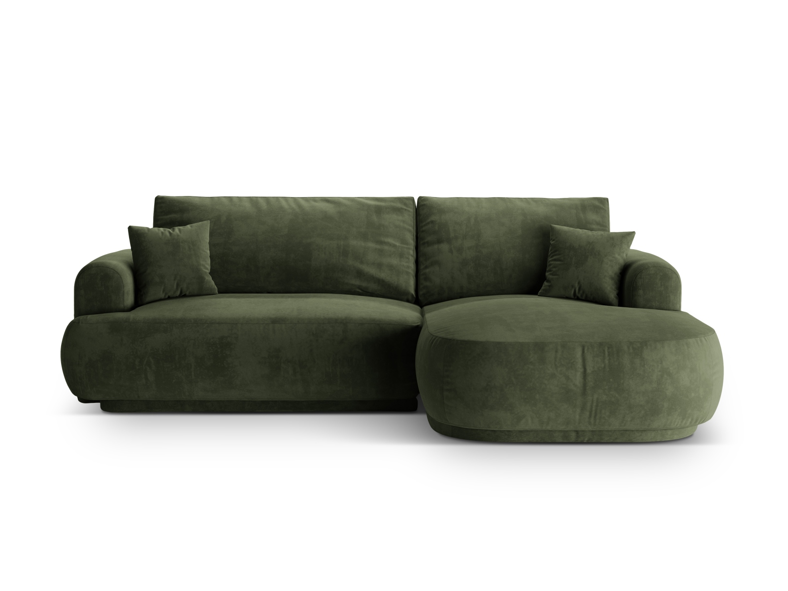 Velvet Modular Right Corner Sofa With Bed Function And Box, "Ella", 5 Seats, 271x174x88