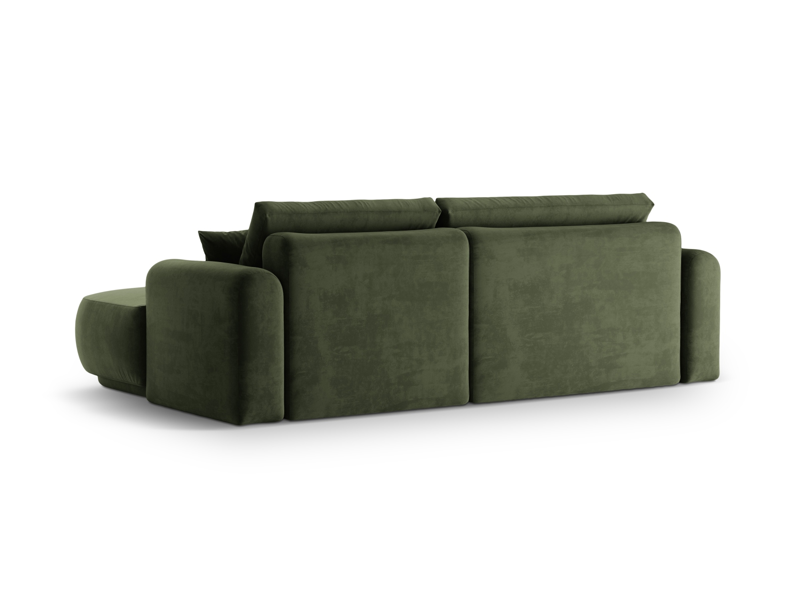 Velvet Modular Right Corner Sofa With Bed Function And Box, "Ella", 5 Seats, 271x174x88
