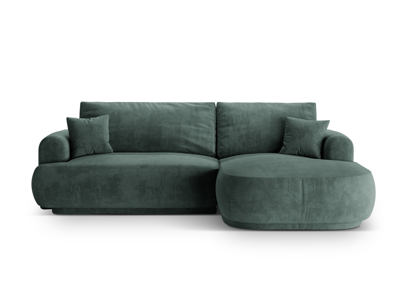 Velvet Modular Right Corner Sofa With Bed Function And Box, "Ella", 5 Seats, 271x174x88
