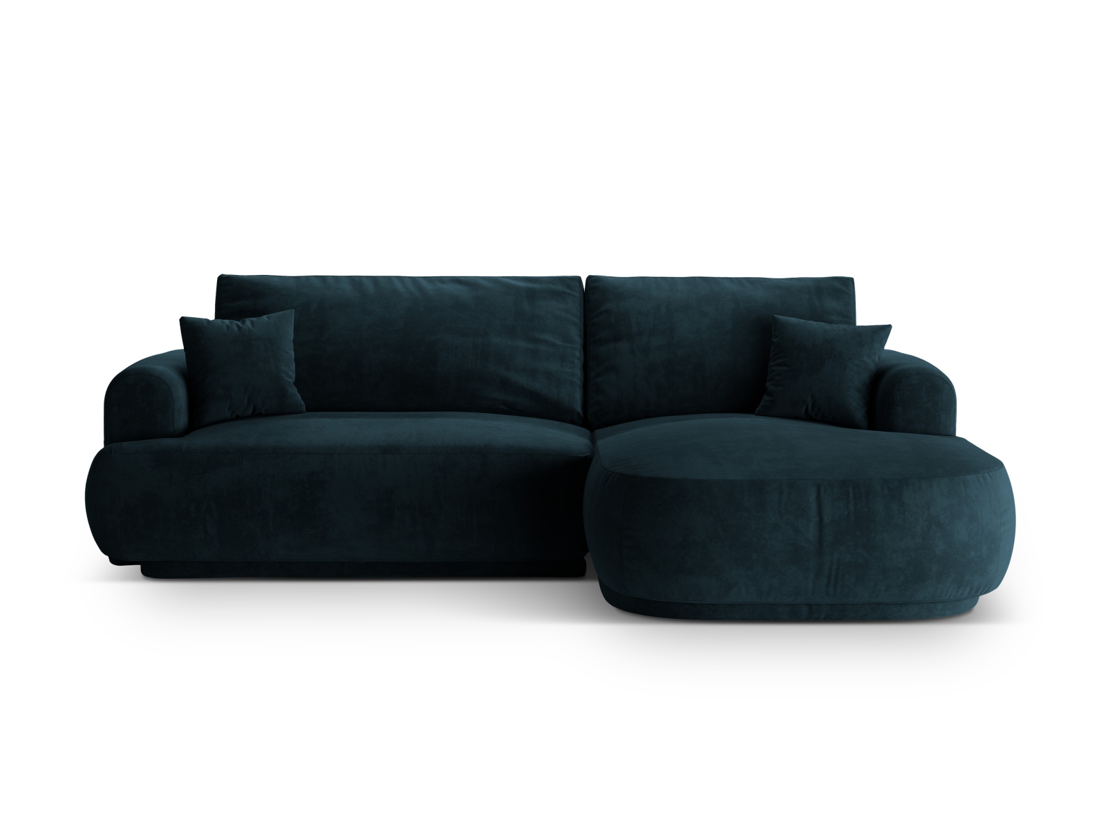 Velvet Modular Right Corner Sofa With Bed Function And Box, "Ella", 5 Seats, 271x174x88