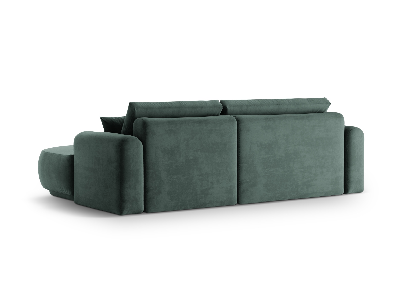 Velvet Modular Right Corner Sofa With Bed Function And Box, "Ella", 5 Seats, 271x174x88